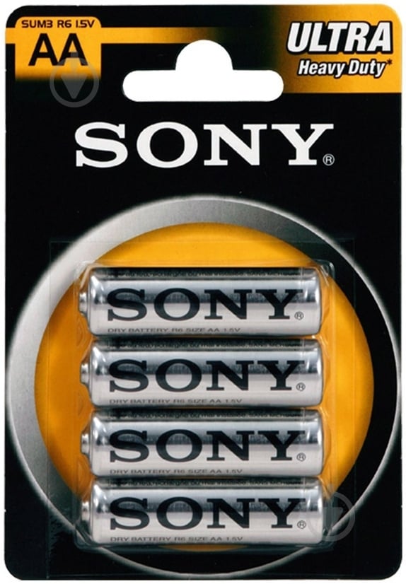 Батарейка Sony AA (пальчиковые) 4 шт. (SUM3NUB4A) - фото 1 Батарейка Sony AA (пальчиковые) 4 шт. (SUM3NUB4A) - фото 1
