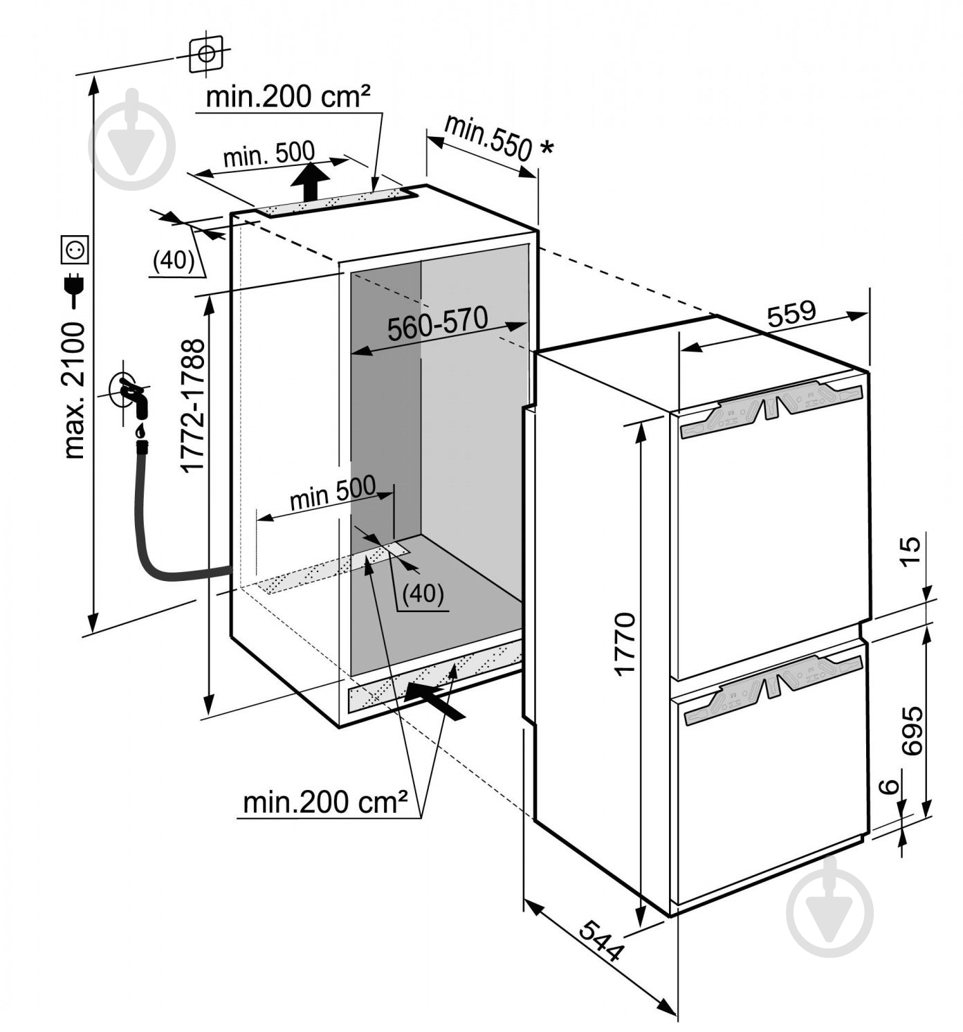 Вбудовуваний холодильник Liebherr ICN 3376 - фото 11
