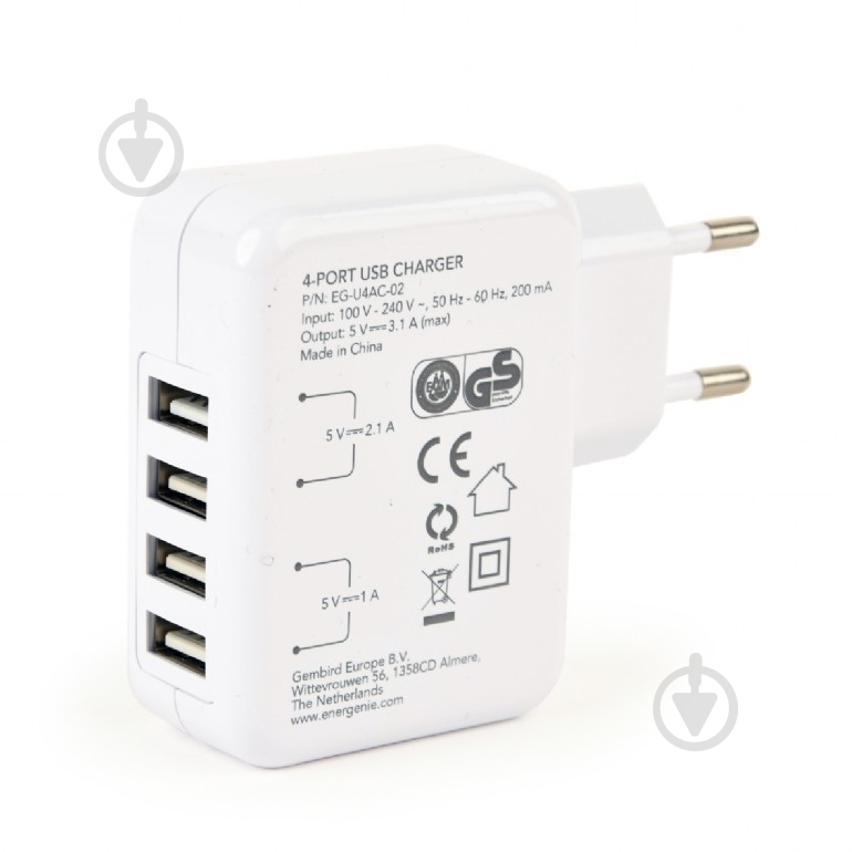 Зарядное устройство EnerGenie EG-U4AC-02 - фото 2 Зарядное устройство EnerGenie EG-U4AC-02 - фото 2