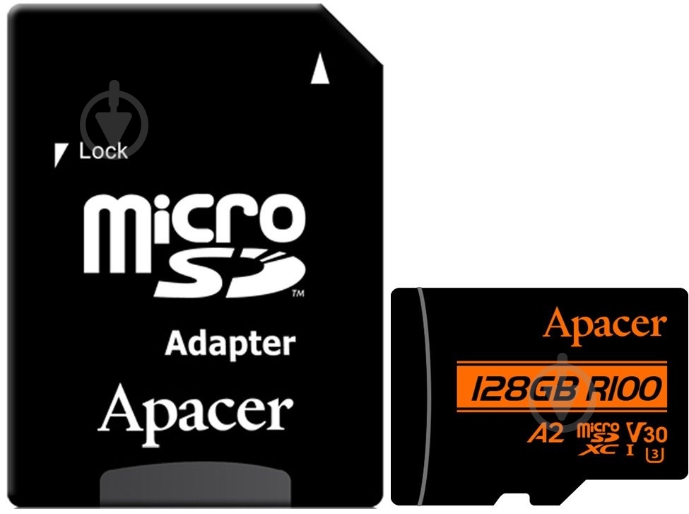 Карта пам'яті Apacer microSDXC 128 ГБ Class 10UHS-I (AP128GMCSX10U8-R ) - фото 1 Карта пам'яті Apacer microSDXC 128 ГБ Class 10UHS-I (AP128GMCSX10U8-R ) - фото 1