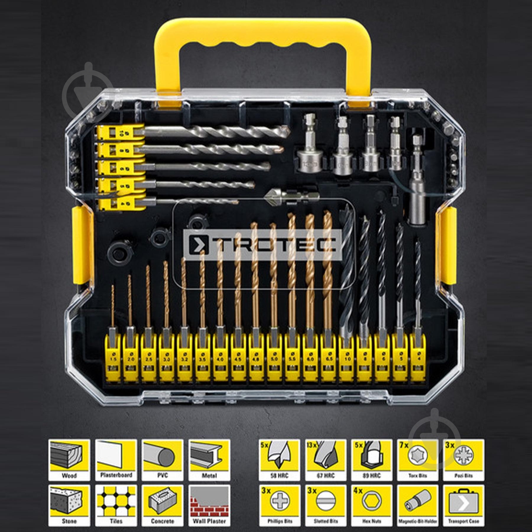 Набор бит и сверл Trotec Hexagon Shank Drill and Bit Set 49 шт. DAS302819 - фото 16