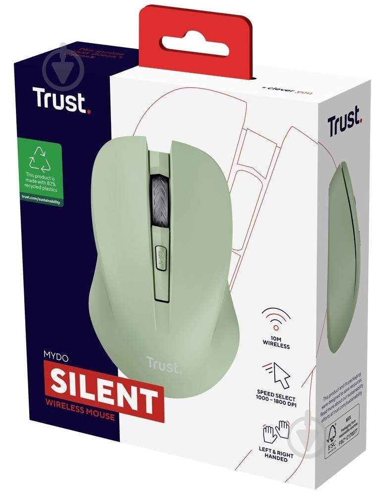 Миша Trust MYDO Silent WL green (25042) - фото 8