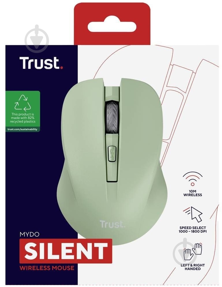 Миша Trust MYDO Silent WL green (25042) - фото 9