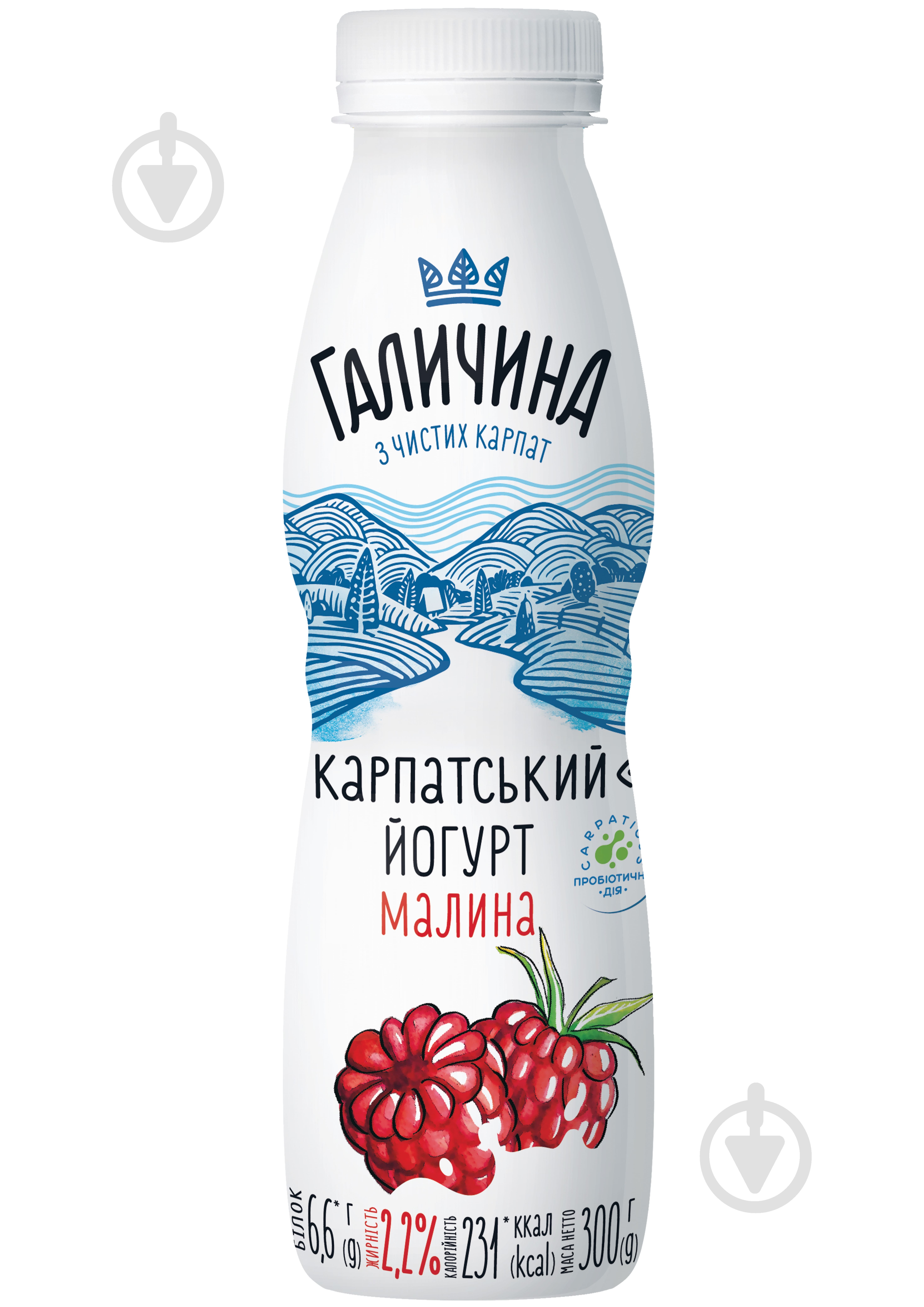 Йогурт Галичина Малина 2,2% 300 г - фото 1 Йогурт Галичина Малина 2,2% 300 г - фото 1