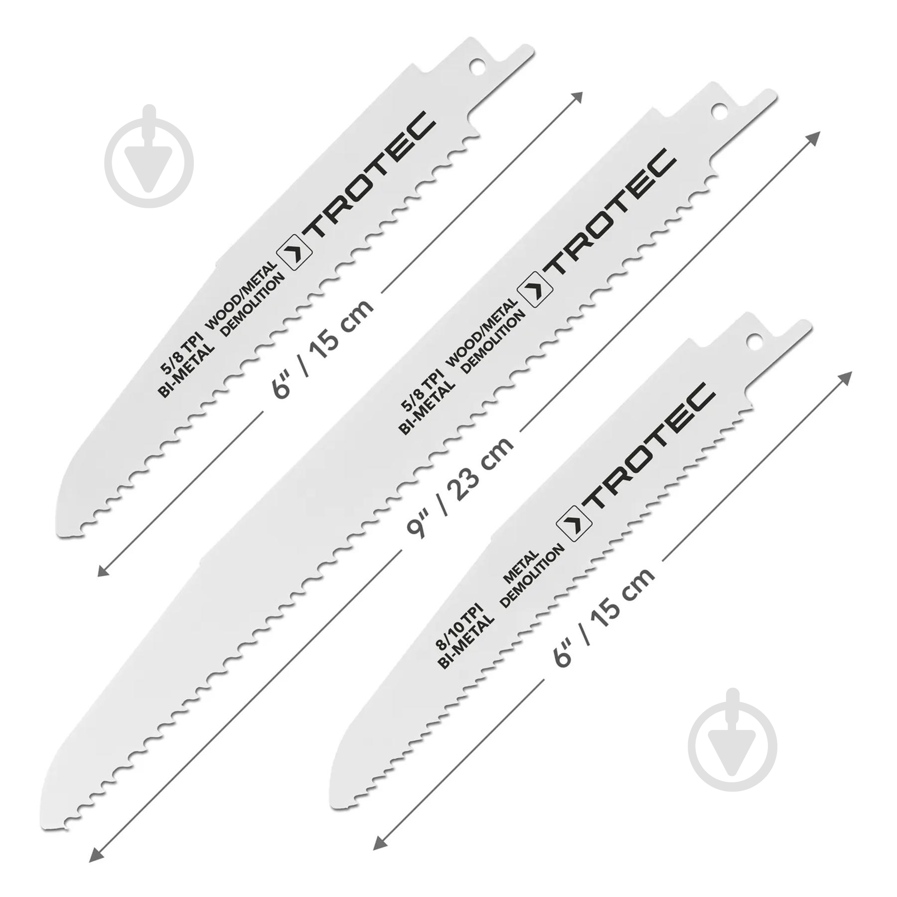 Набор пилочек для сабельной пилы Trotec 5 pieces Wood/Metal Set 5 шт. DAS302822 - фото 5 Набор пилочек для сабельной пилы Trotec 5 pieces Wood/Metal Set 5 шт. DAS302822 - фото 5