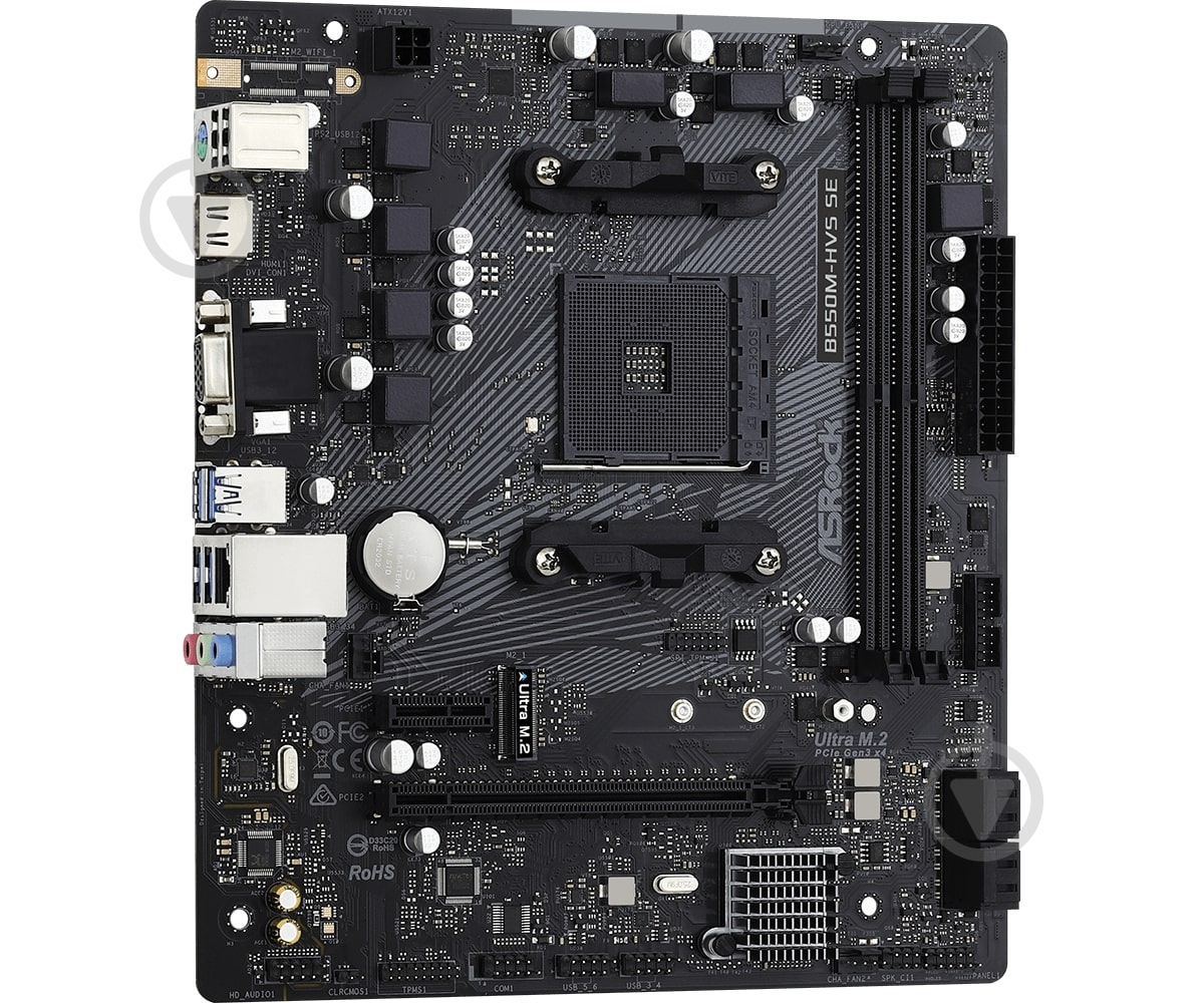 Материнская плата ASRock B550M-HVS_SE (Socket AM4, AMD B550, micro ATX) - фото 2