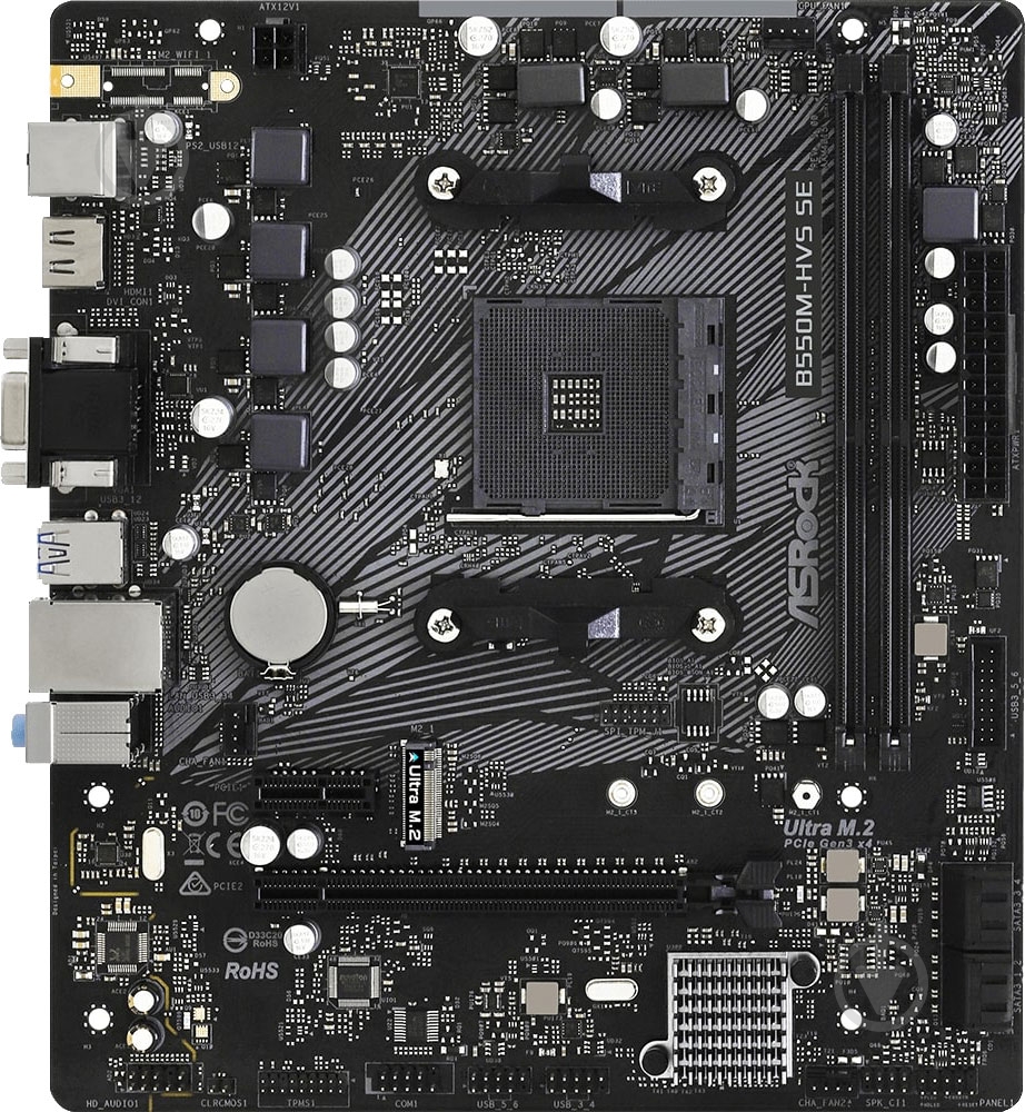 Материнская плата ASRock B550M-HVS_SE (Socket AM4, AMD B550, micro ATX) - фото 1