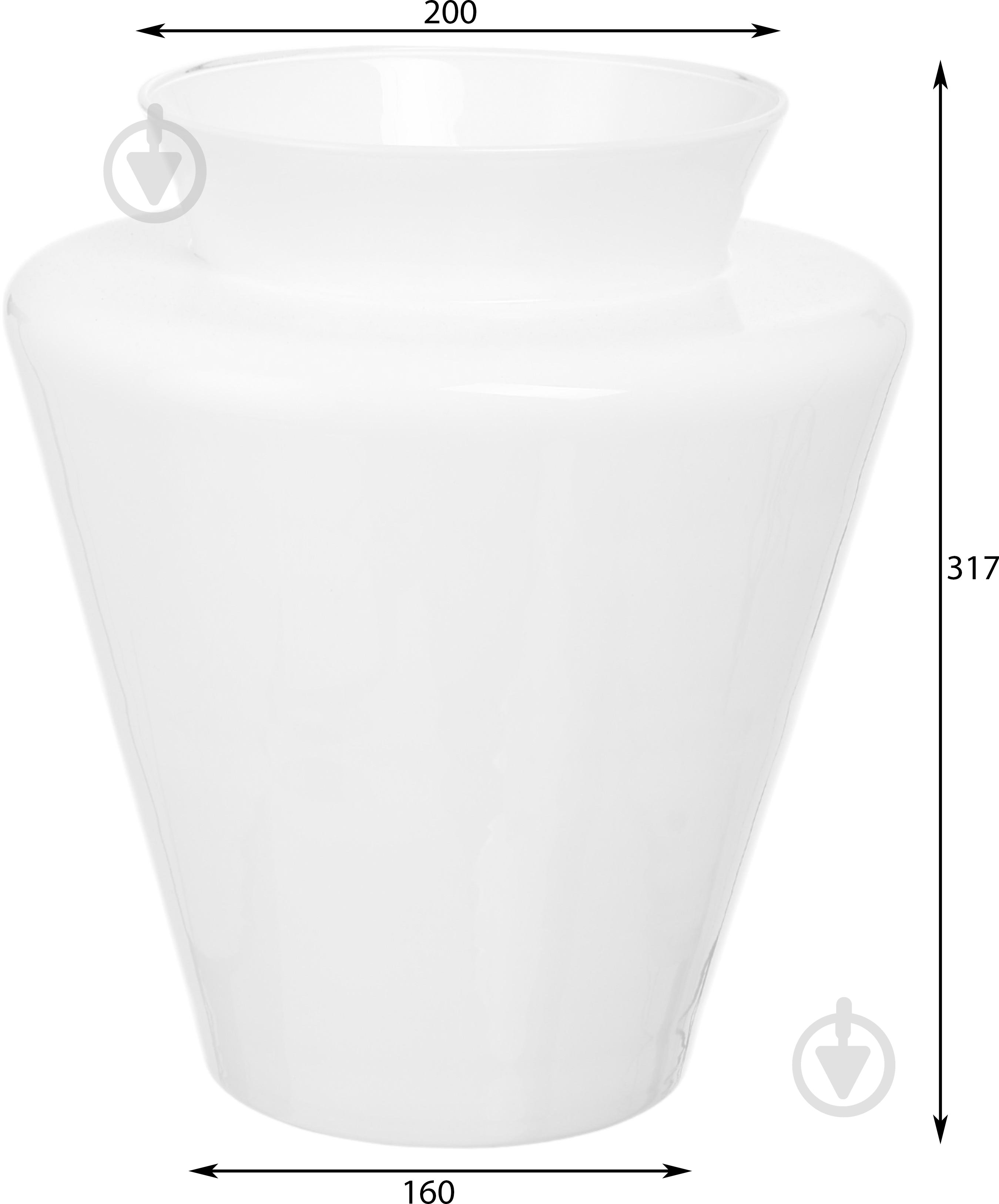 Ваза скляна Wrzesniak Glassworks Pilica 31,5 см біла 17-5004 - фото 2