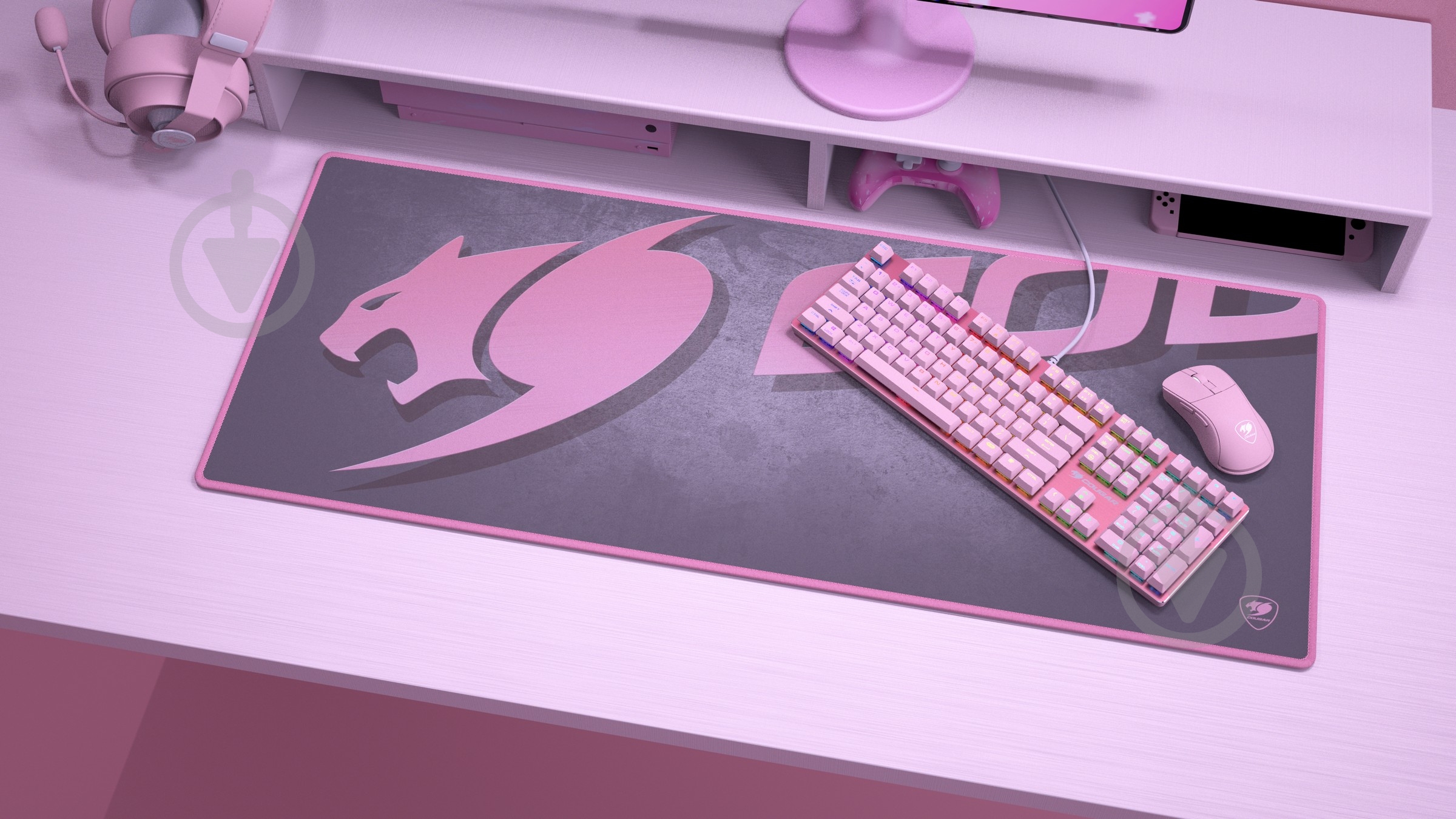 Килимок для миші Cougar (Arena X Pink) - фото 5