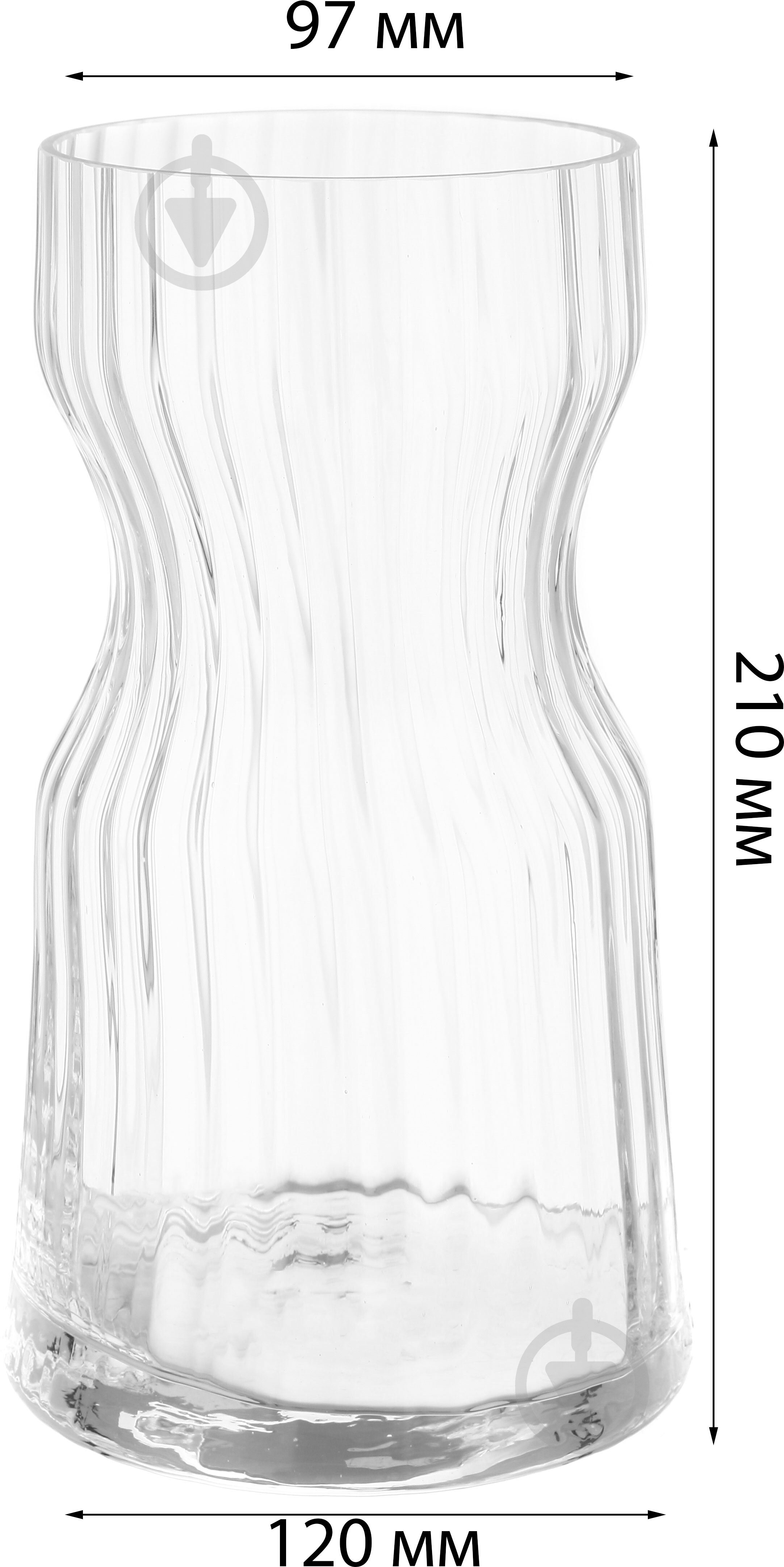 Ваза скляна Wrzesniak Glassworks Stripe 17-11272B 21 см прозора 17-11272B - фото 4