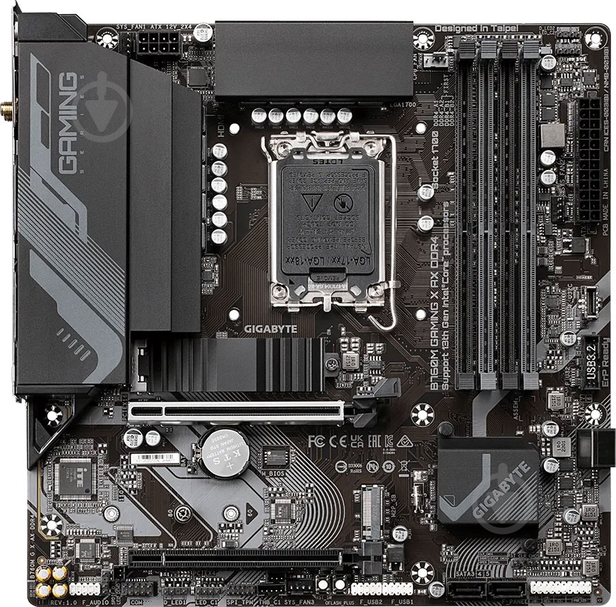 Материнская плата Gigabyte B760M_GAMING_X_AX (Socket 1700, Intel B760, micro ATX) - фото 2 Материнская плата Gigabyte B760M_GAMING_X_AX (Socket 1700, Intel B760, micro ATX) - фото 2