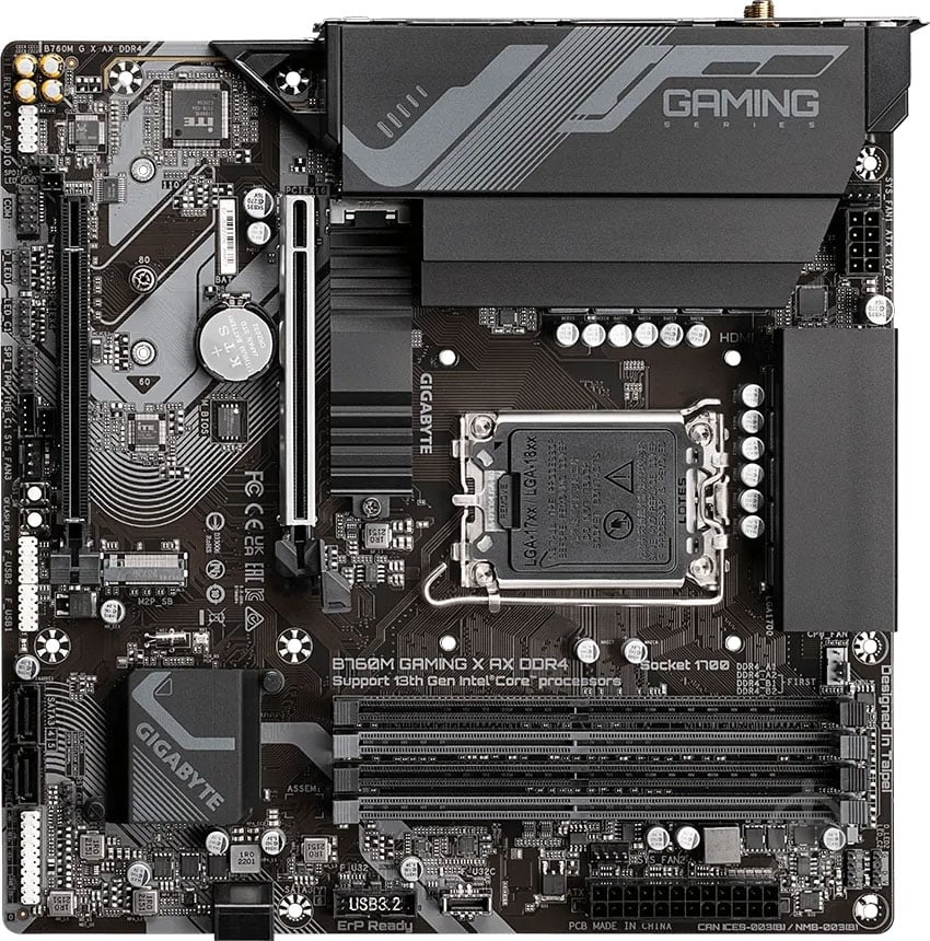 Материнская плата Gigabyte B760M_GAMING_X_AX (Socket 1700, Intel B760, micro ATX) - фото 4 Материнская плата Gigabyte B760M_GAMING_X_AX (Socket 1700, Intel B760, micro ATX) - фото 4