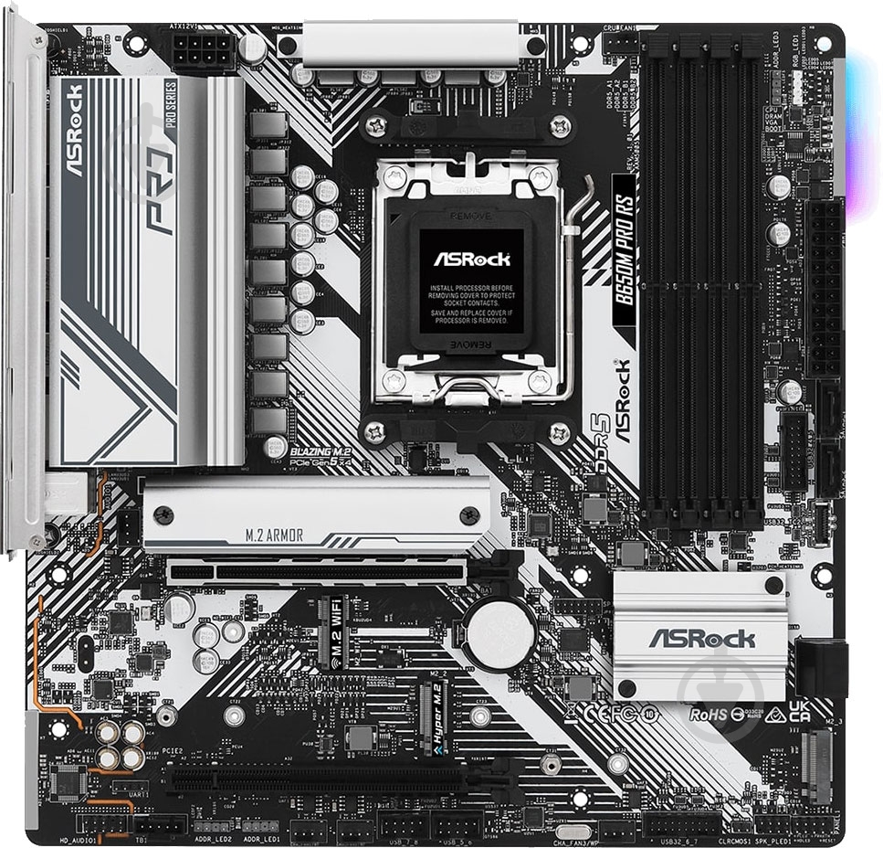 Материнская плата ASRock B650M_PRO_RS (Socket AM5, AMD B650, micro ATX) - фото 1