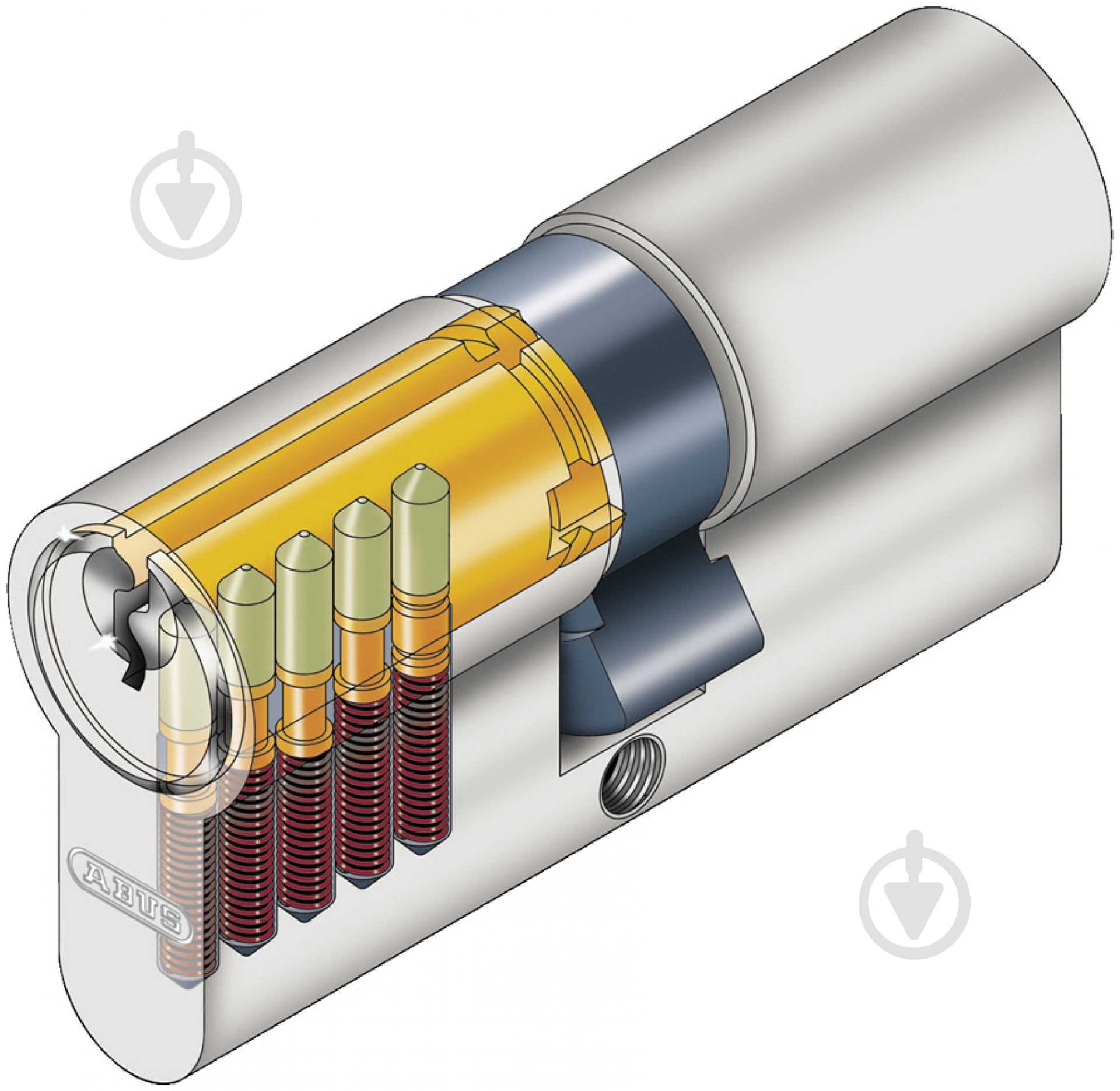Цилиндр Abus E50 35x35 ключ-ключ 70 мм матовый никель - фото 5