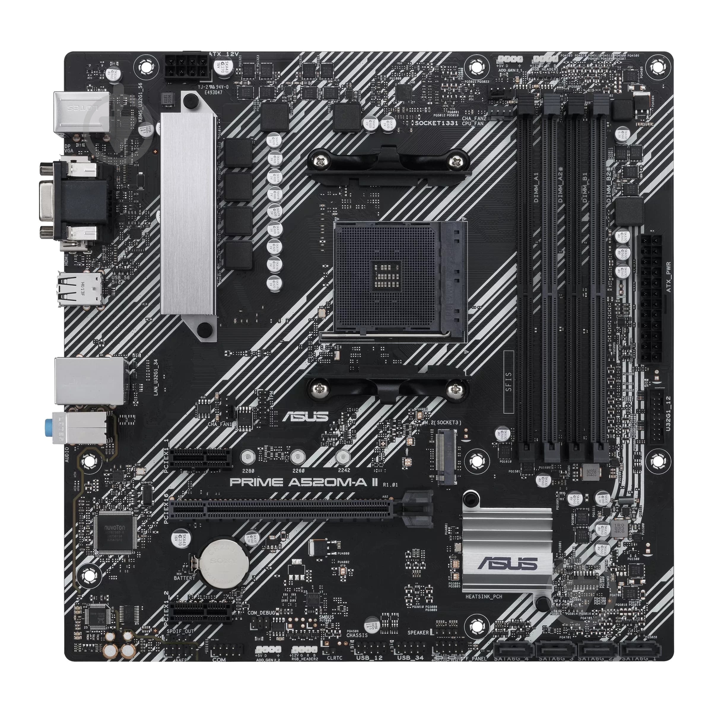 Материнская плата Asus 90MB17H0-M0EAYC (Socket AM4, AMD A520, micro ATX) - фото 1