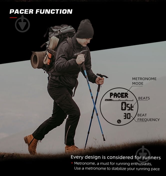 Годинник тактичний Alps з компасом army green North Edge (1478) - фото 8