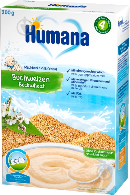 Каша молочная Humana от 6 месяцев гречневая 200 г - фото 1