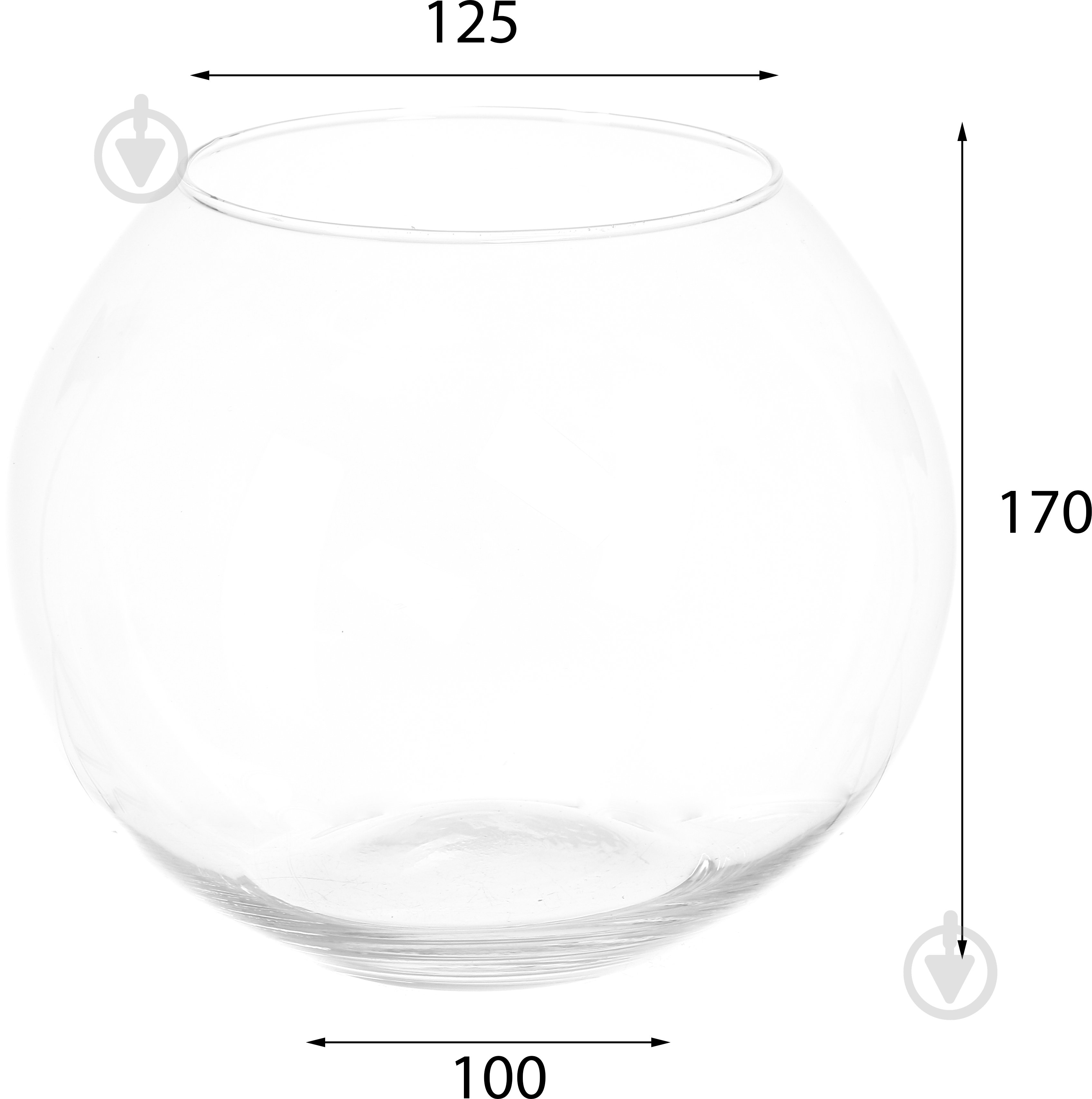 Ваза-акваріум Wrzesniak Glassworks скляна 17-109B 17 см - фото 3