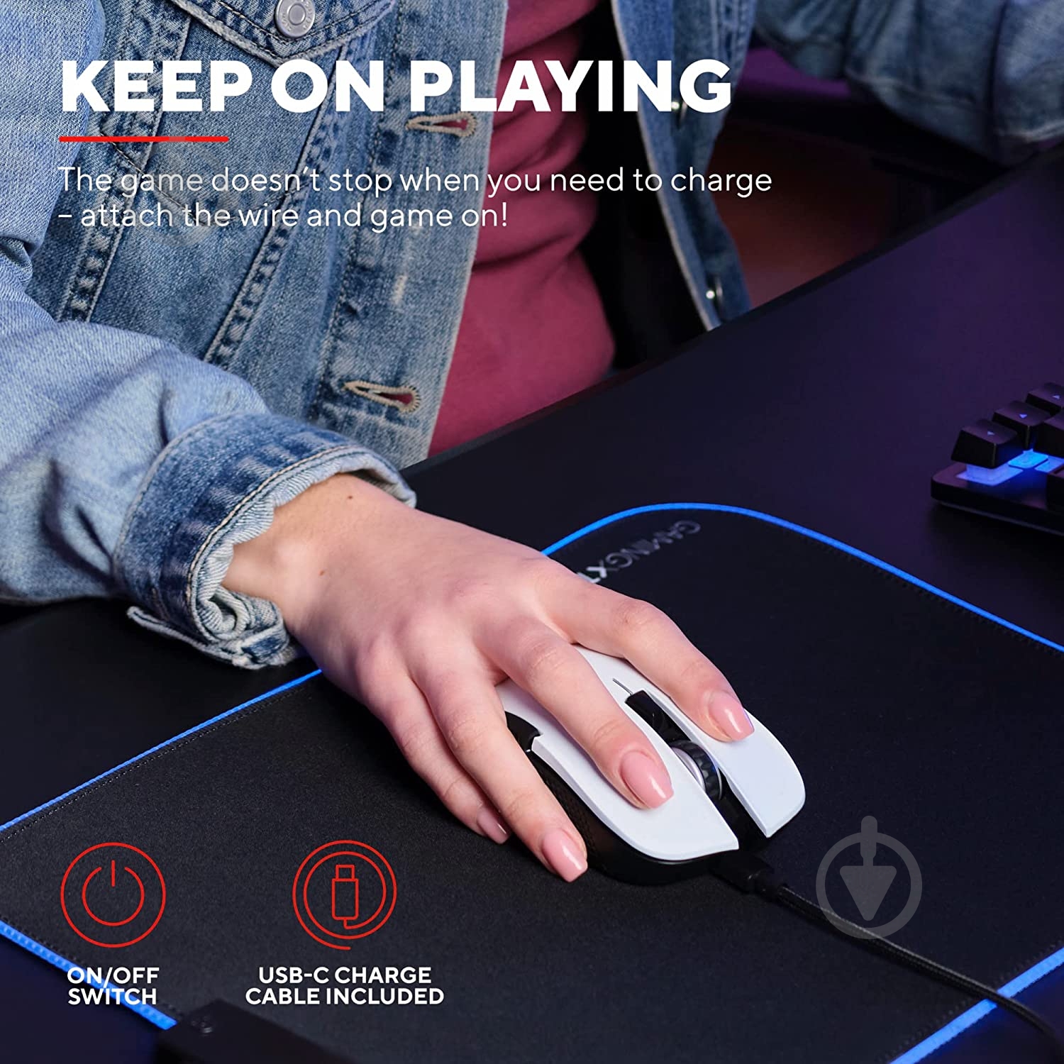 Мышь Trust GXT 923 YBAR Wireless white (24889) - фото 7