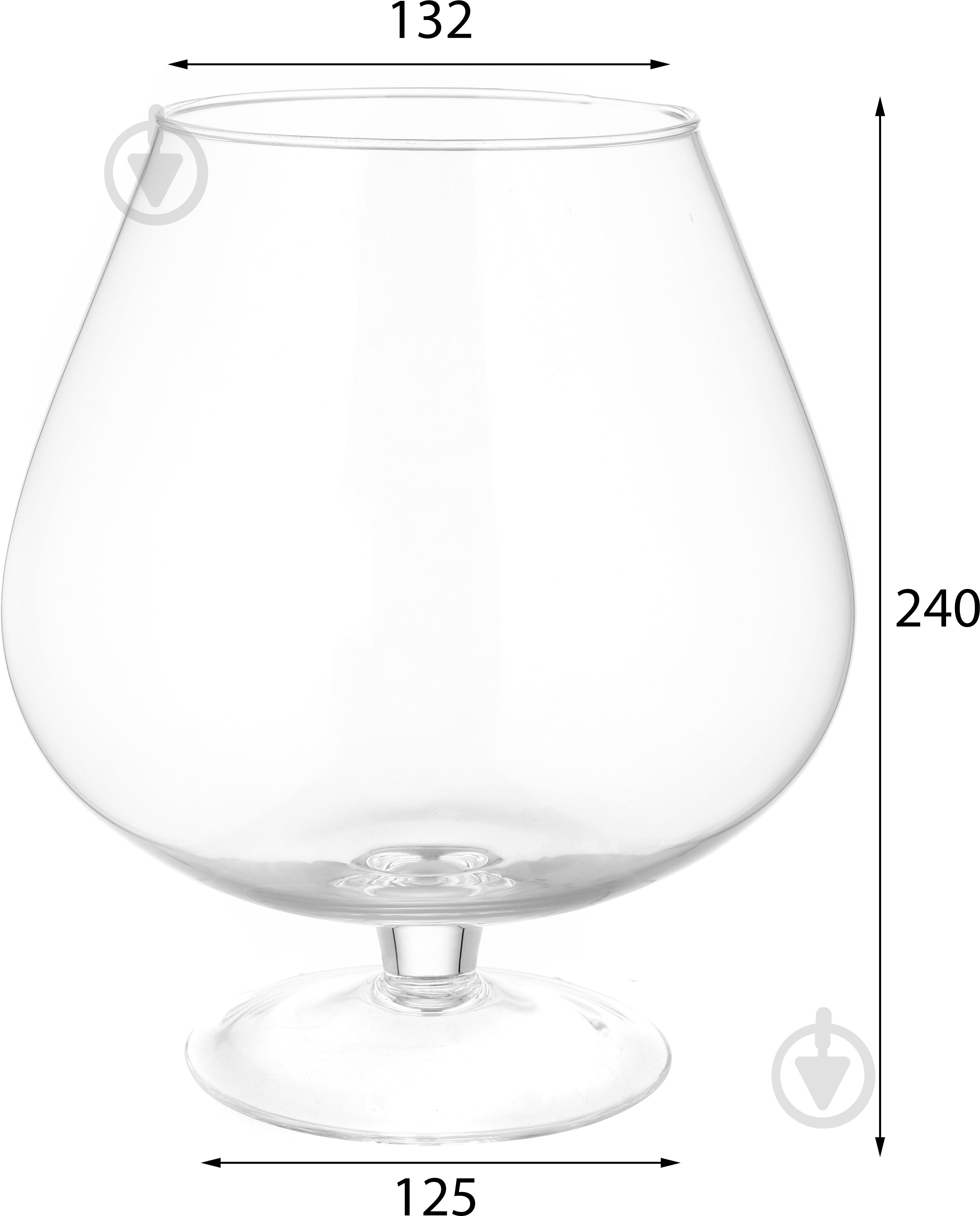 Ваза скляна Wrzesniak Glassworks коньячна 19-102B 24 см прозорий - фото 3