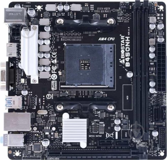 Материнська плата Biostar B450NH (Socket AM4, AMD B450, mini ITX) - фото 1