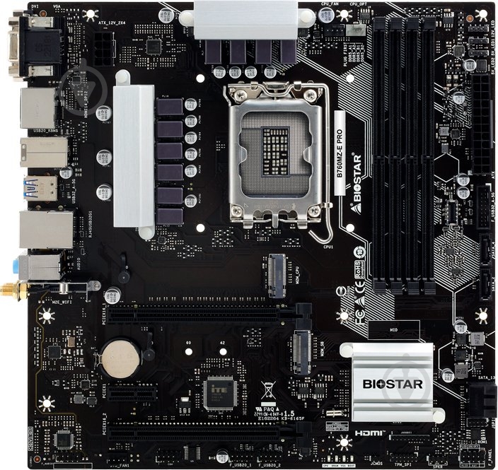 Материнская плата Biostar B760MZ-E_PRO (Socket 1700, Intel B760, micro ATX) - фото 1 Материнская плата Biostar B760MZ-E_PRO (Socket 1700, Intel B760, micro ATX) - фото 1