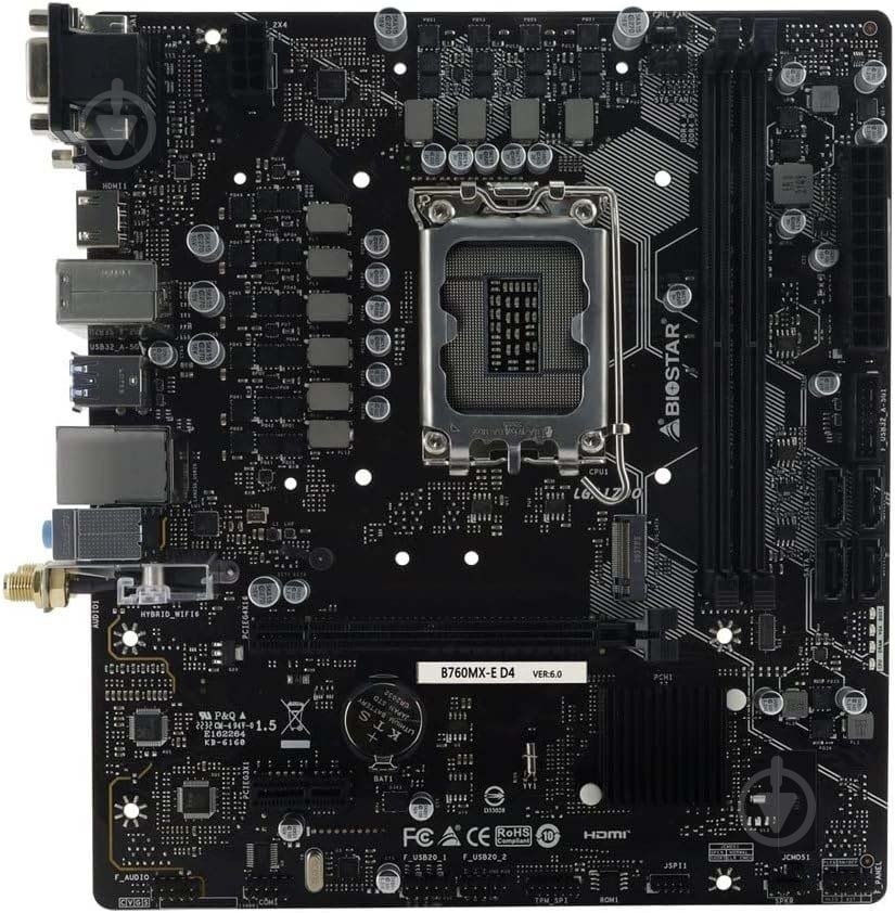 Материнская плата Biostar B760MX-E_D4 (Socket 1700, Intel B760, micro ATX) - фото 1 Материнская плата Biostar B760MX-E_D4 (Socket 1700, Intel B760, micro ATX) - фото 1