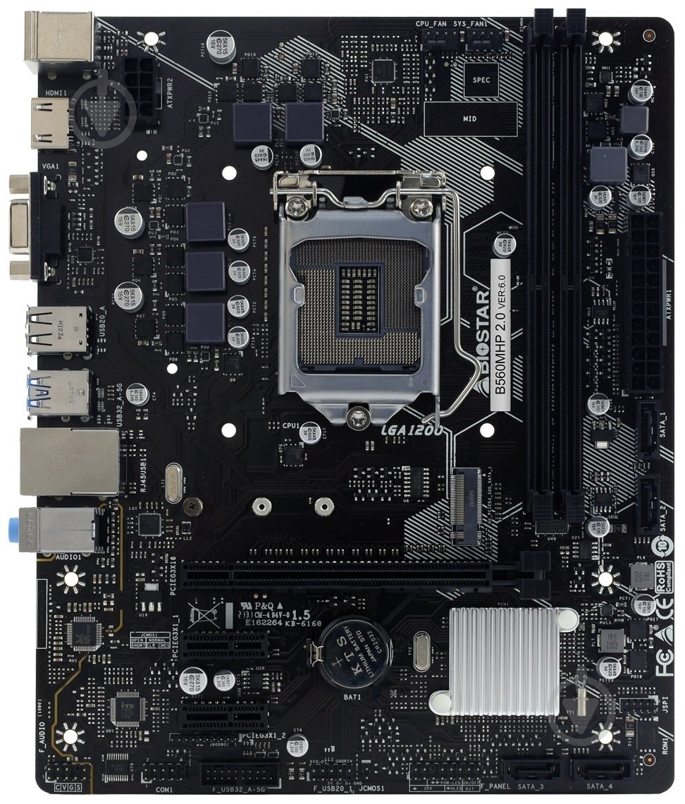 Материнська плата Biostar B560MHP_2.0 (Socket 1200, Intel B560, micro ATX) - фото 1 Материнська плата Biostar B560MHP_2.0 (Socket 1200, Intel B560, micro ATX) - фото 1