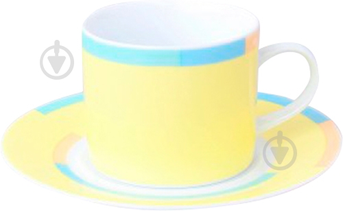 Чашка с блюдцем DPL Swing Yellow 250 мл 1144 - фото 1