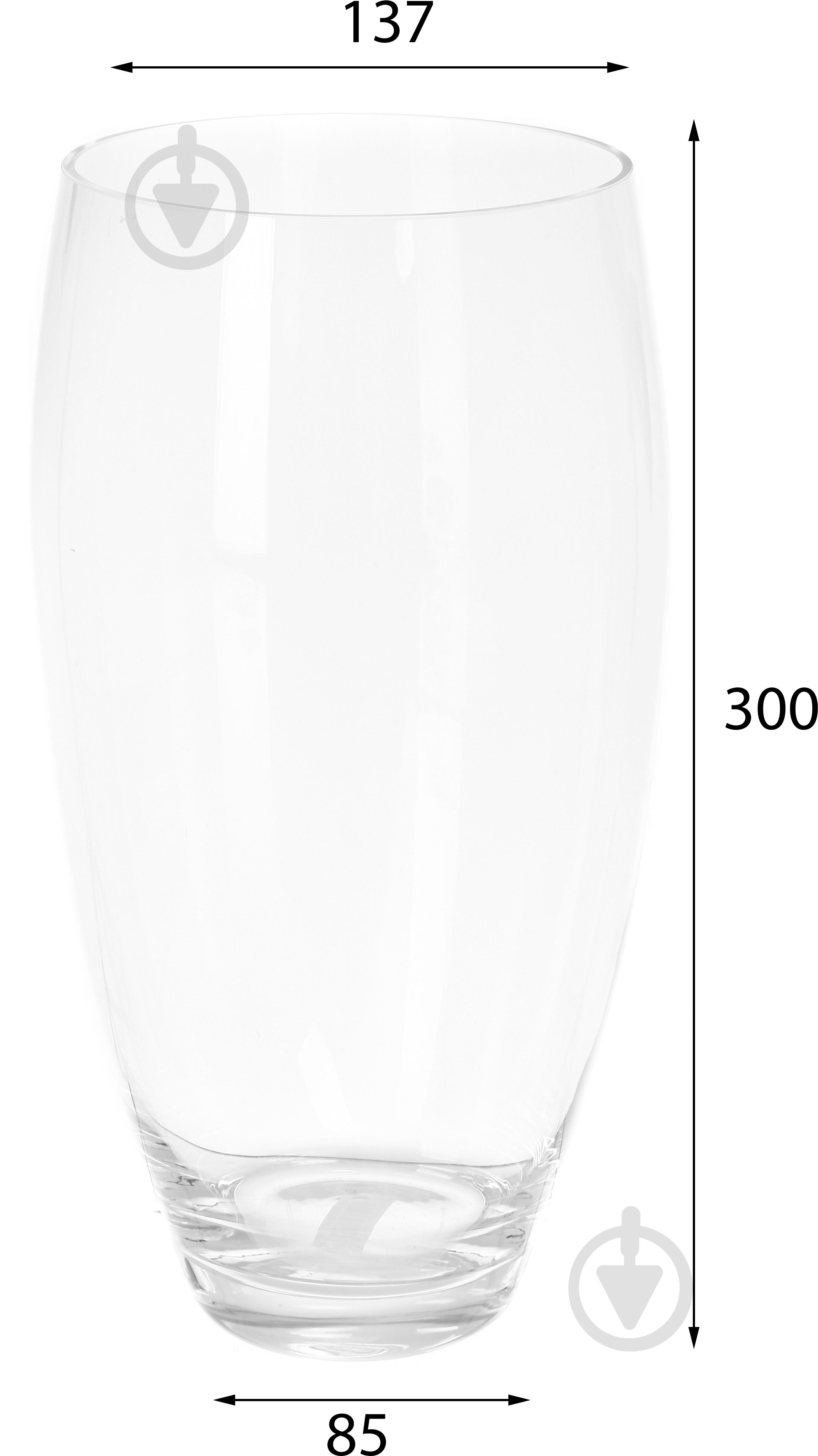 Ваза скляна Wrzesniak Glassworks амфора 17-317C 30 см прозора - фото 2
