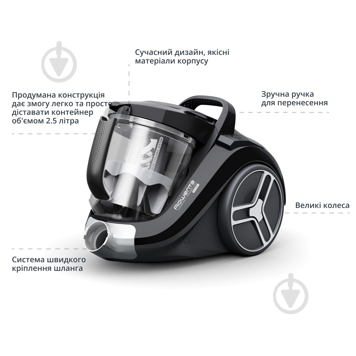 ВИТРИНА! Пылесос Rowenta Compact Power XXL RO4B75EA black - фото 4 ВИТРИНА! Пылесос Rowenta Compact Power XXL RO4B75EA black - фото 4
