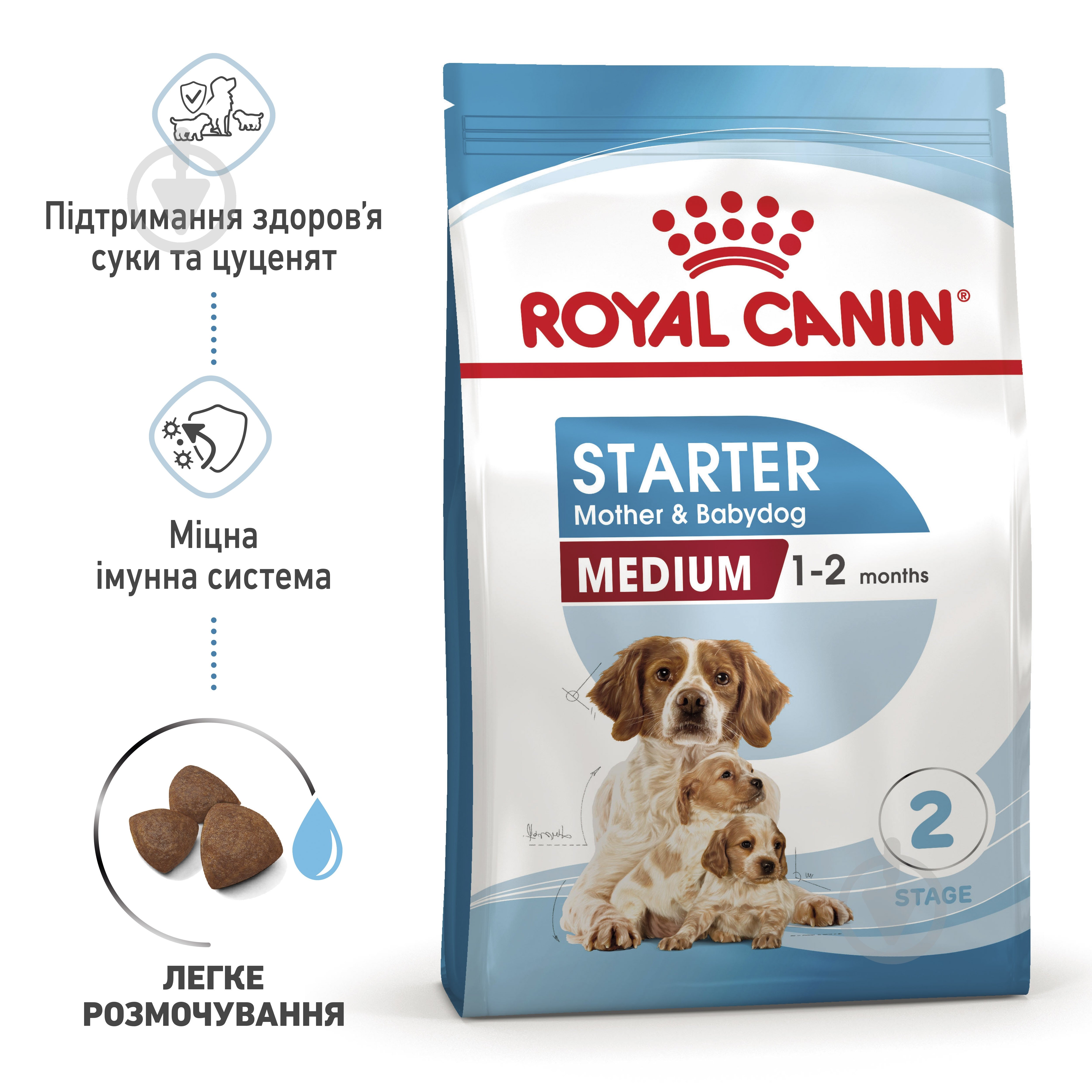 Корм сухий Royal Canin MEDIUM STARTER 1 кг (свійська птиця) 1 кг - фото 9