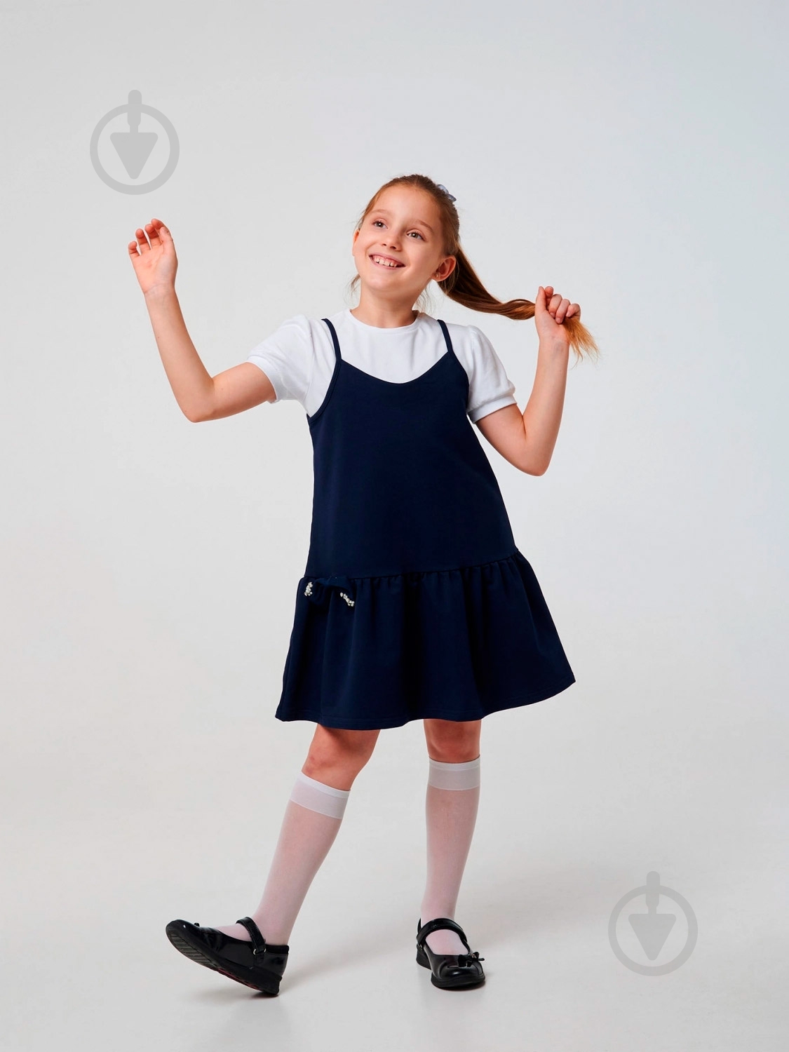 Сарафан Smil р.134 темно-синій 120365 - фото 3