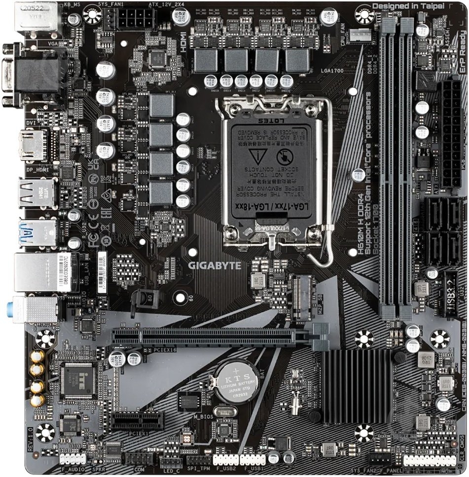 Материнская плата Gigabyte H610M_H (Socket 1700, Intel H610, micro ATX) - фото 1