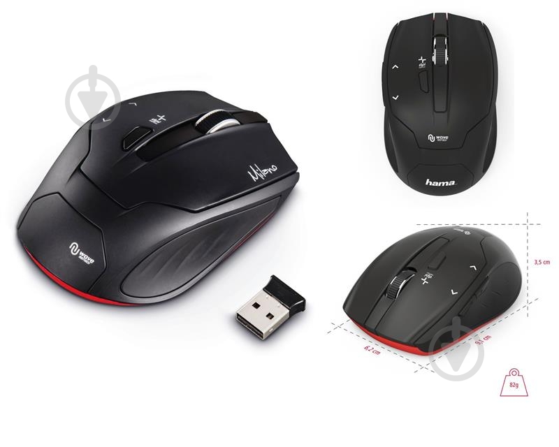 Мышь Hama Milano WL black (00182639) - фото 5 Мышь Hama Milano WL black (00182639) - фото 5