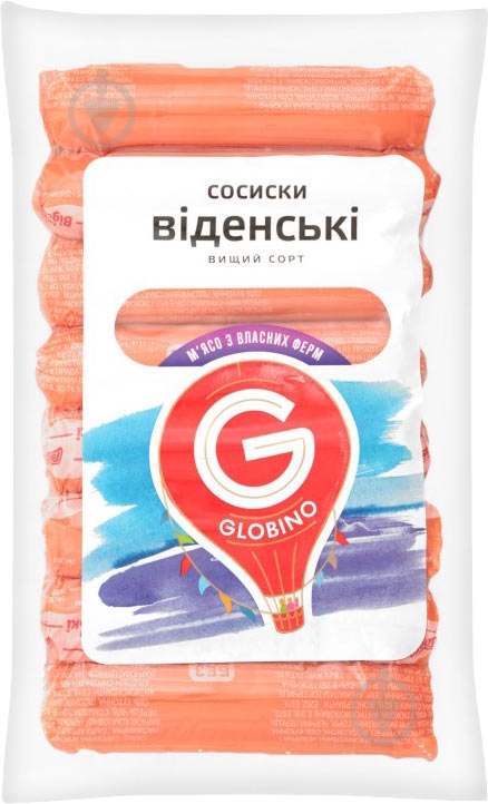 Сосиски высший сорт Венские ТМ Глобино - фото 1