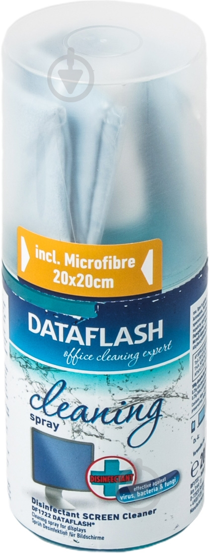 Засіб для чищення Data Flash чистящий набір для TFT/LCD (спрей + салфетка) 200 мл (DF1722/серия "Дезинфекция") - фото 2 Засіб для чищення Data Flash чистящий набір для TFT/LCD (спрей + салфетка) 200 мл (DF1722/серия "Дезинфекция") - фото 2