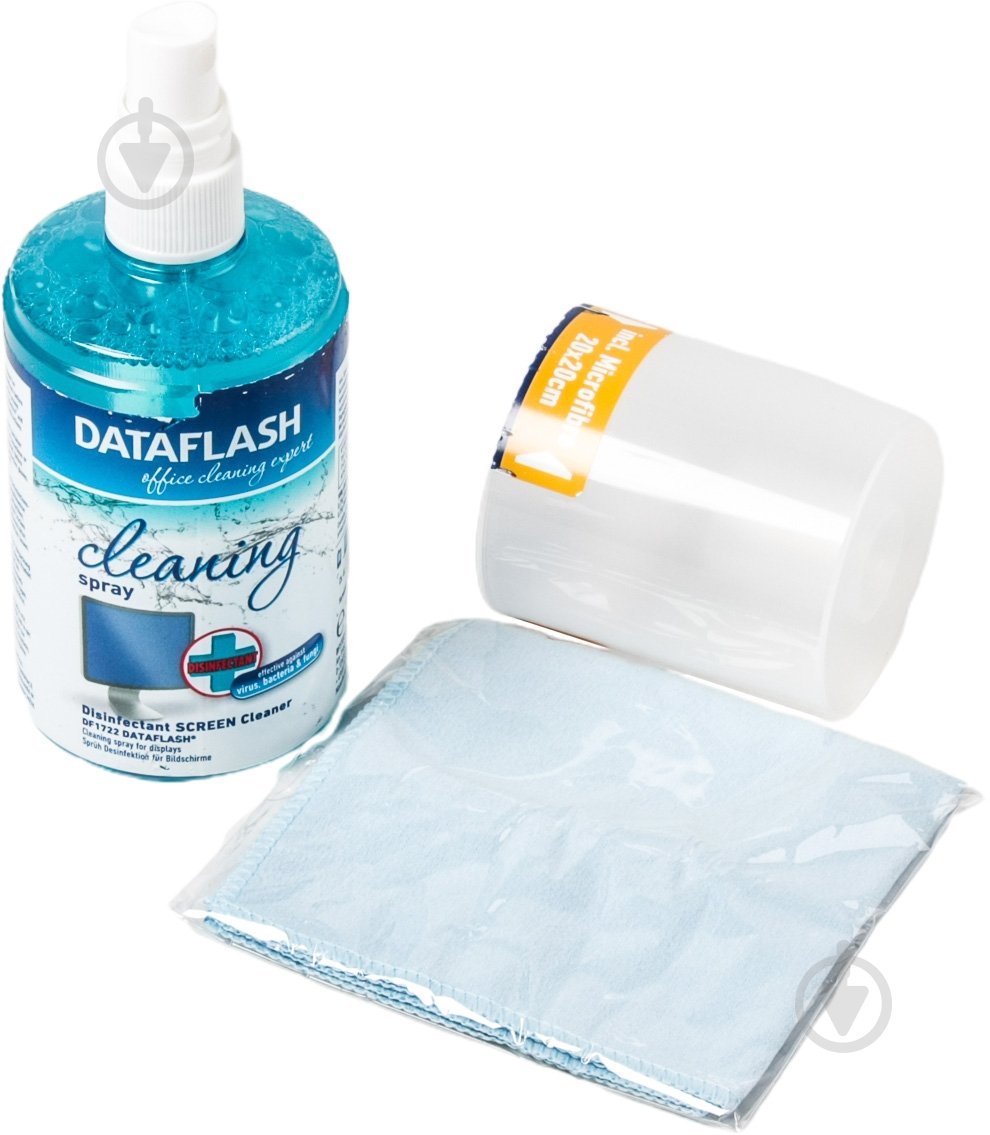 Засіб для чищення Data Flash чистящий набір для TFT/LCD (спрей + салфетка) 200 мл (DF1722/серия "Дезинфекция") - фото 1 Засіб для чищення Data Flash чистящий набір для TFT/LCD (спрей + салфетка) 200 мл (DF1722/серия "Дезинфекция") - фото 1