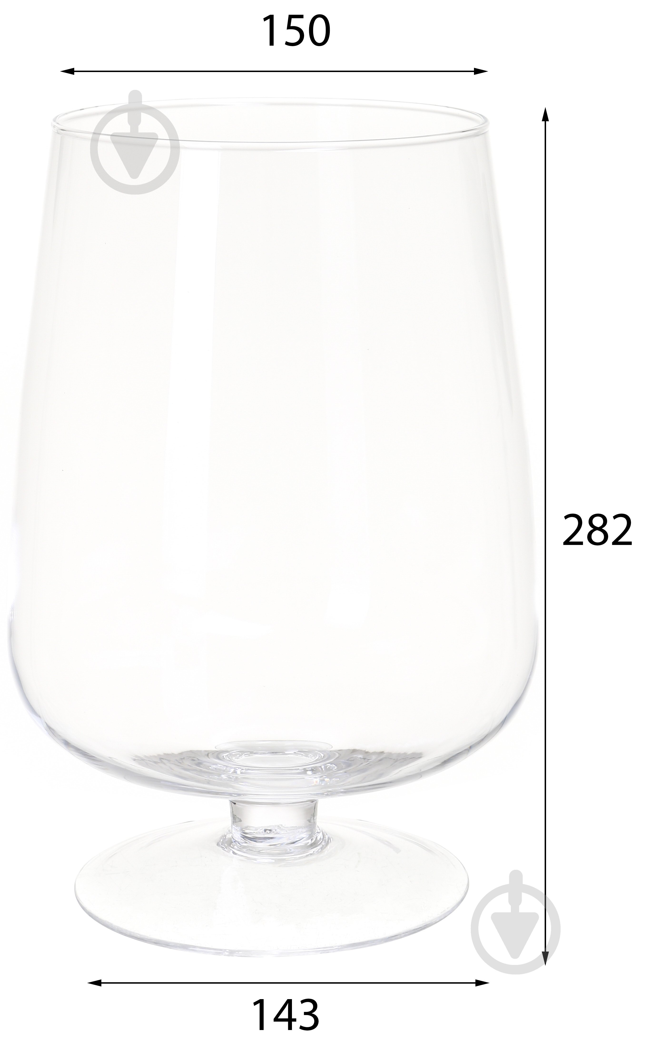 Ваза скляна Wrzesniak Glassworks 15-2949B 28 см прозора - фото 2