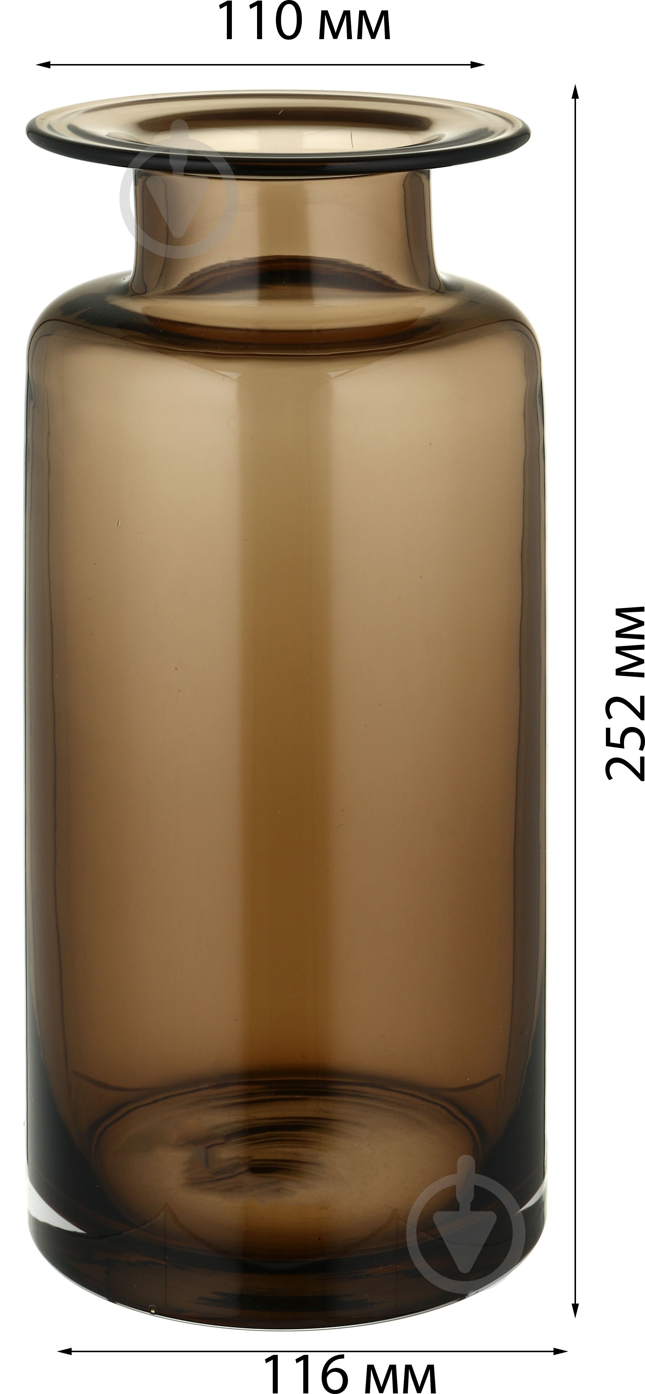 Ваза скляна Wrzesniak Glassworks Nysa 17-11213A 25 см топаз 17-11213A - фото 4
