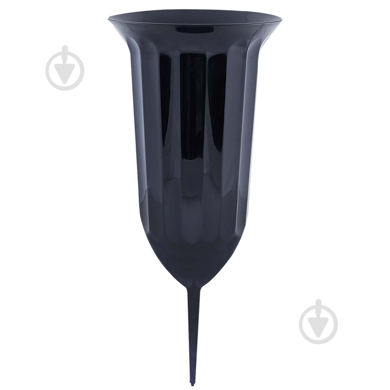 Вазон Алеана Флора со штырем d16 см фигурный 2,2 л черный - фото 1