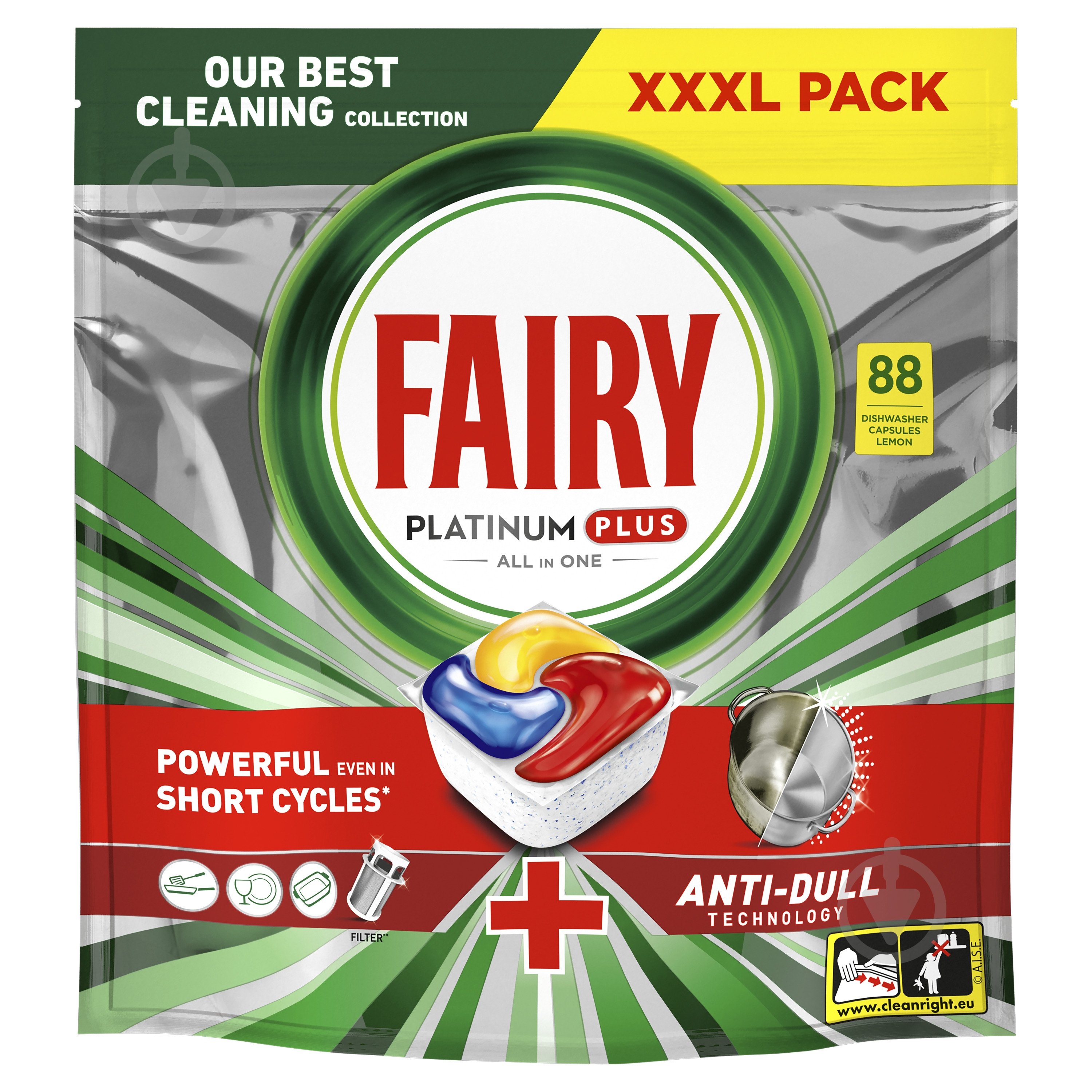 Капсули для посудомийних машин Fairy Platinum Plus Все-в-одному 88 шт. - фото 1