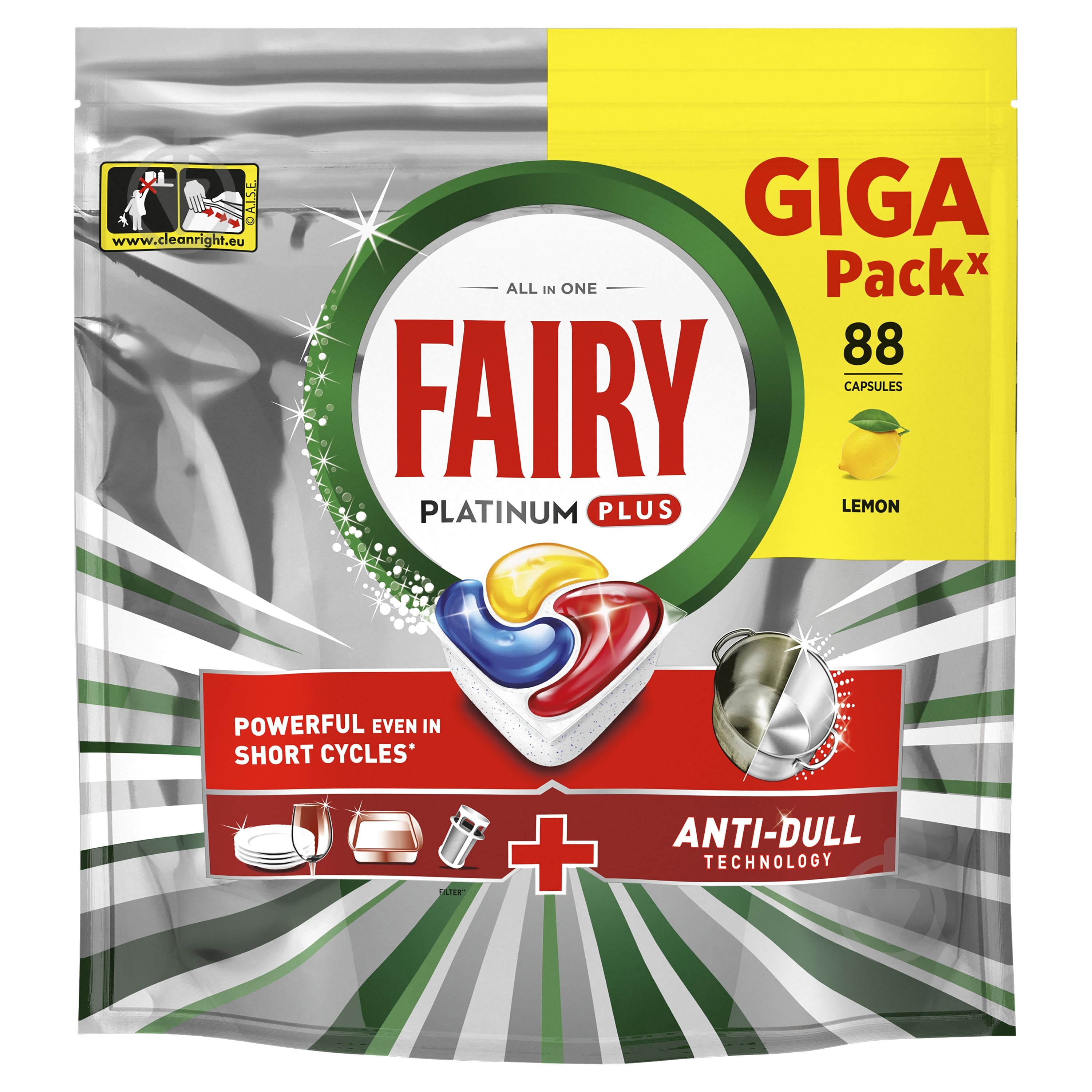 Капсули для посудомийних машин Fairy Platinum Plus All in 1 88 шт. — фото 2