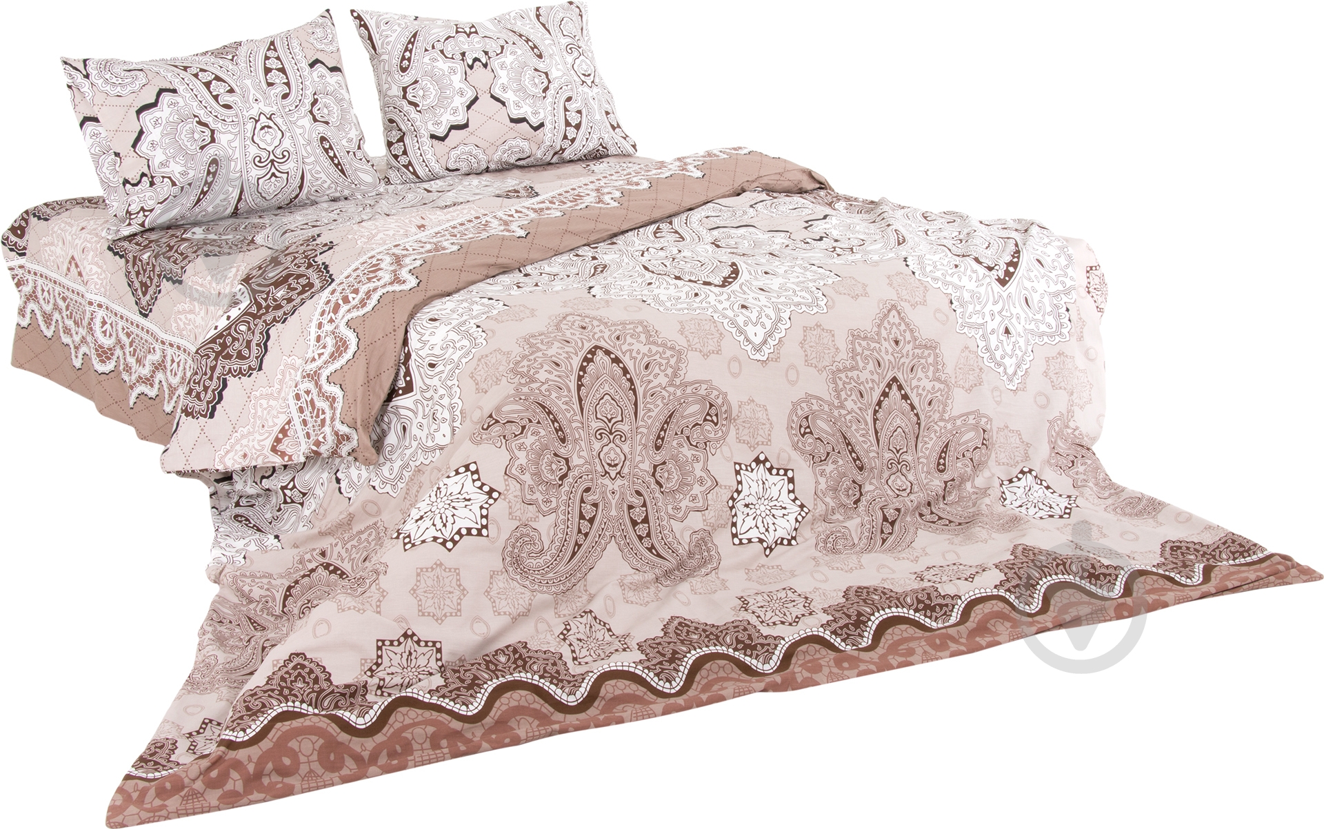 Комплект постельного белья Вензель 1,5 бежевый Ibodo - фото 1