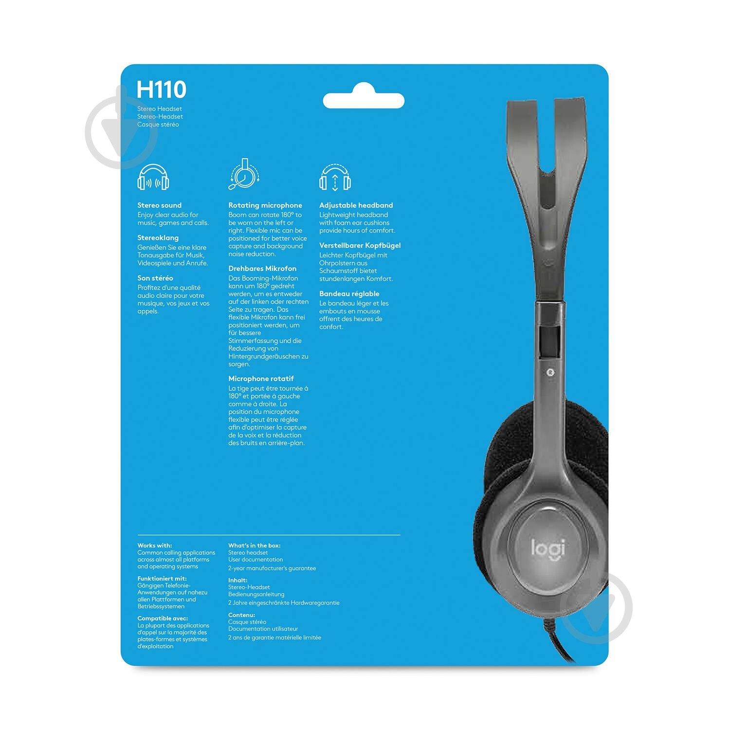 Наушники Logitech Stereo Headset H110 grey (981-000271) - фото 6