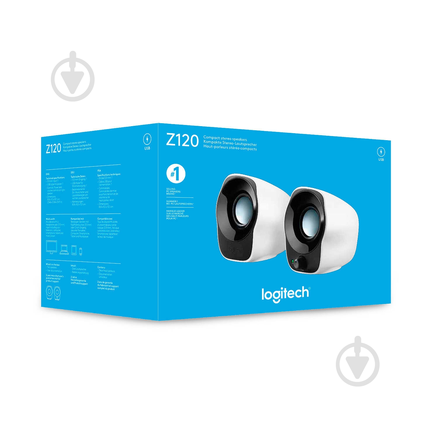 Акустическая система Logitech 2.0 white Z120 (L980-000513) - фото 8
