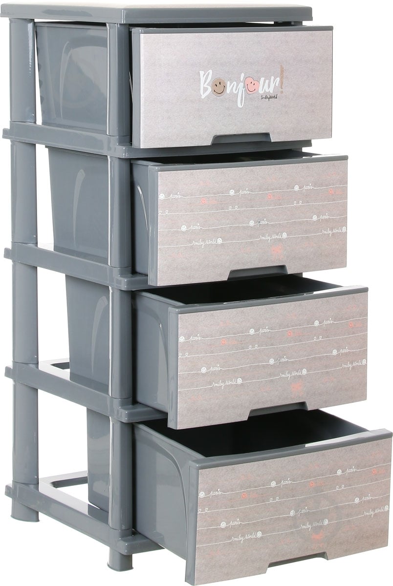 Комод Smiley на 4 ящика Paris Chic сірий 955x390x455 мм - фото 2