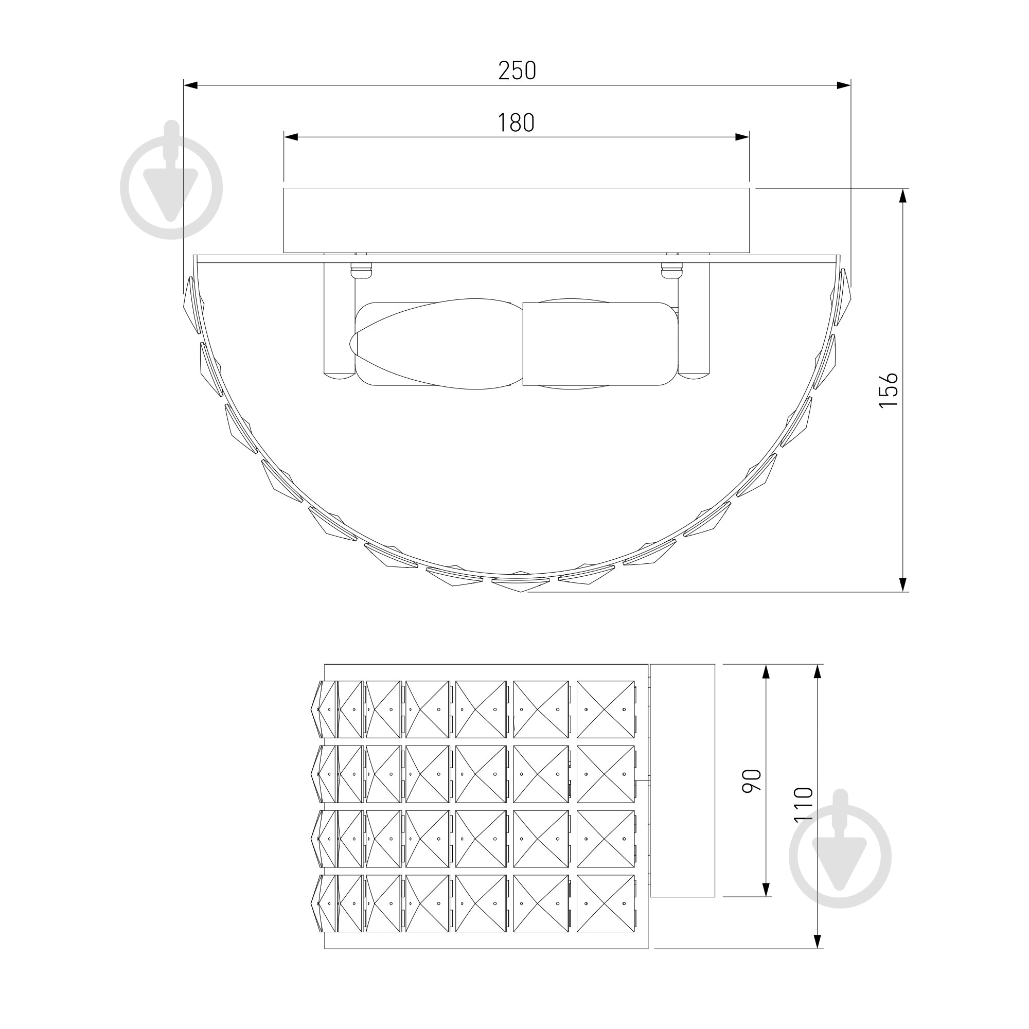 Бра Strotskis Kira 2x60 Вт E14 хром 10115/2 (хром) - фото 4