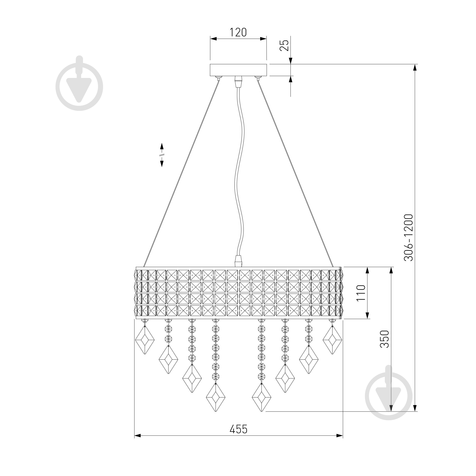 Люстра подвесная Strotskis Kira 5x60 Вт E14 хром 10115/5 (хром) - фото 4