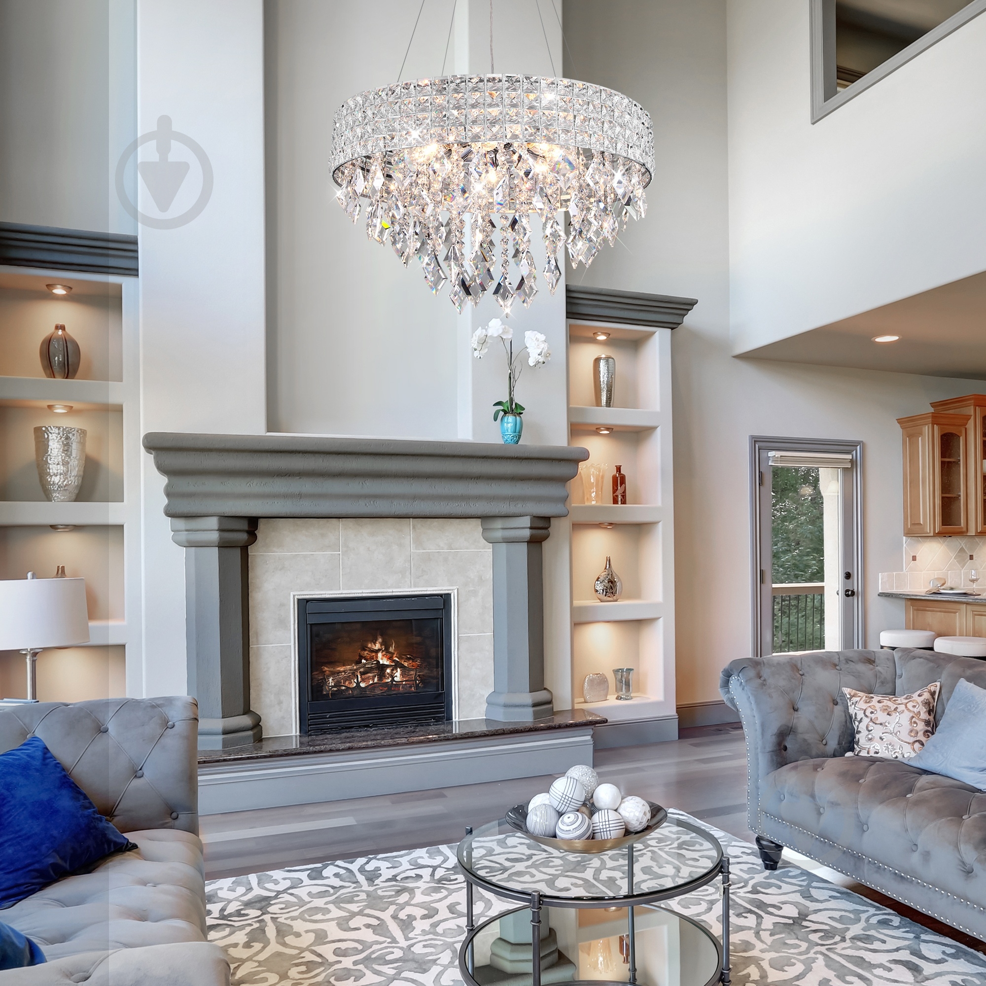 Люстра подвесная Strotskis Kira 5x60 Вт E14 хром 10115/5 (хром) - фото 5